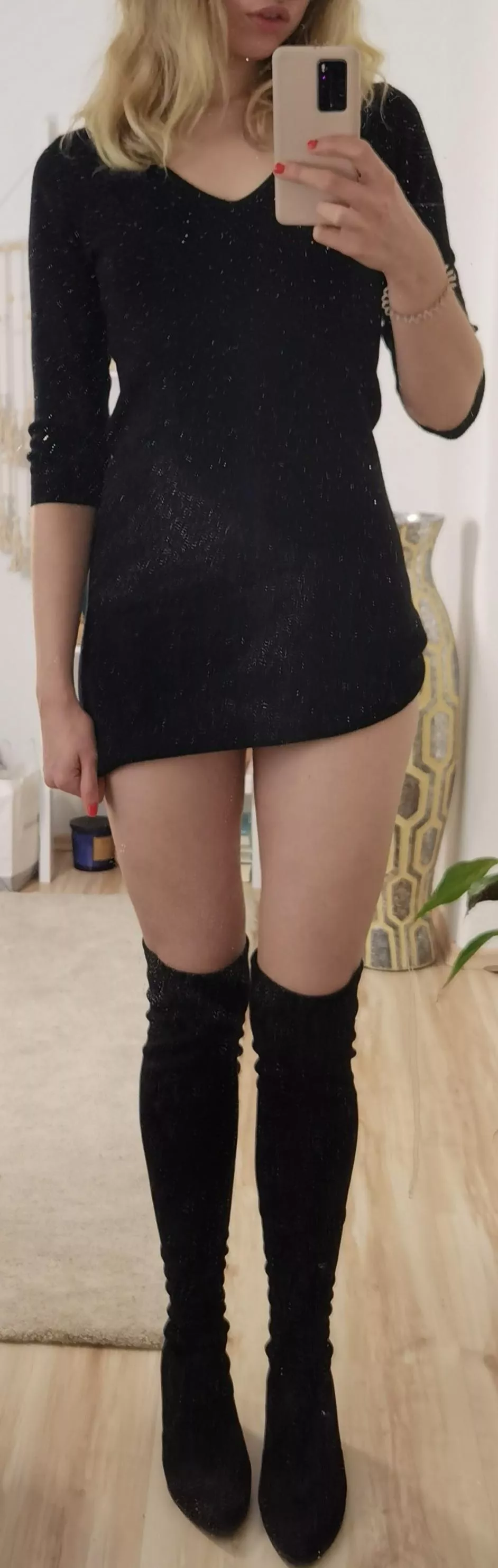 How does my dress looks in combination with my boots?