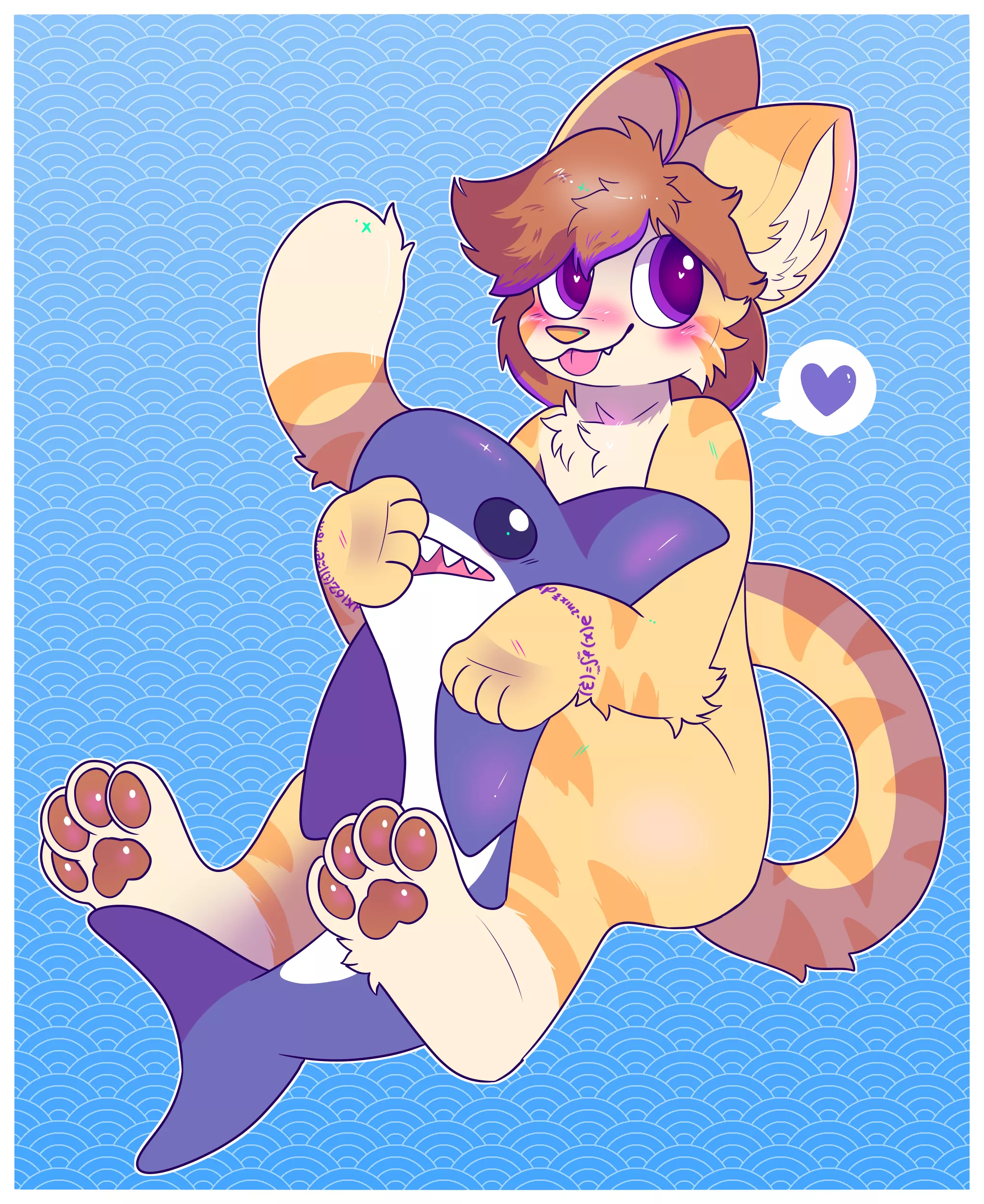 Huggin that shark! <commission for founded, art by me @spookyfoxinc on twitter>