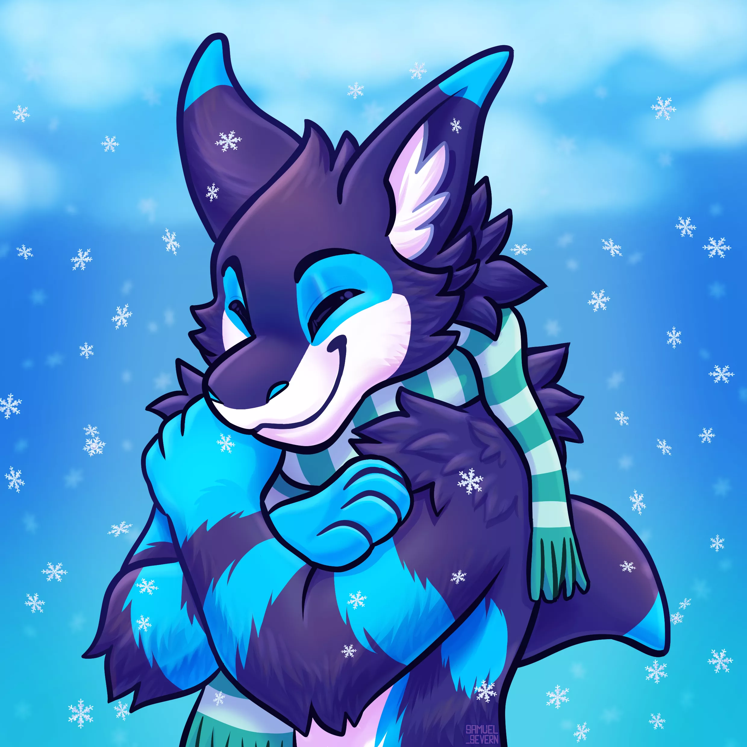 Hugs to keep your heart warm and cozy~ Sweetest boi of @lithxe_ (art by me @SevernSamuel on twitter)