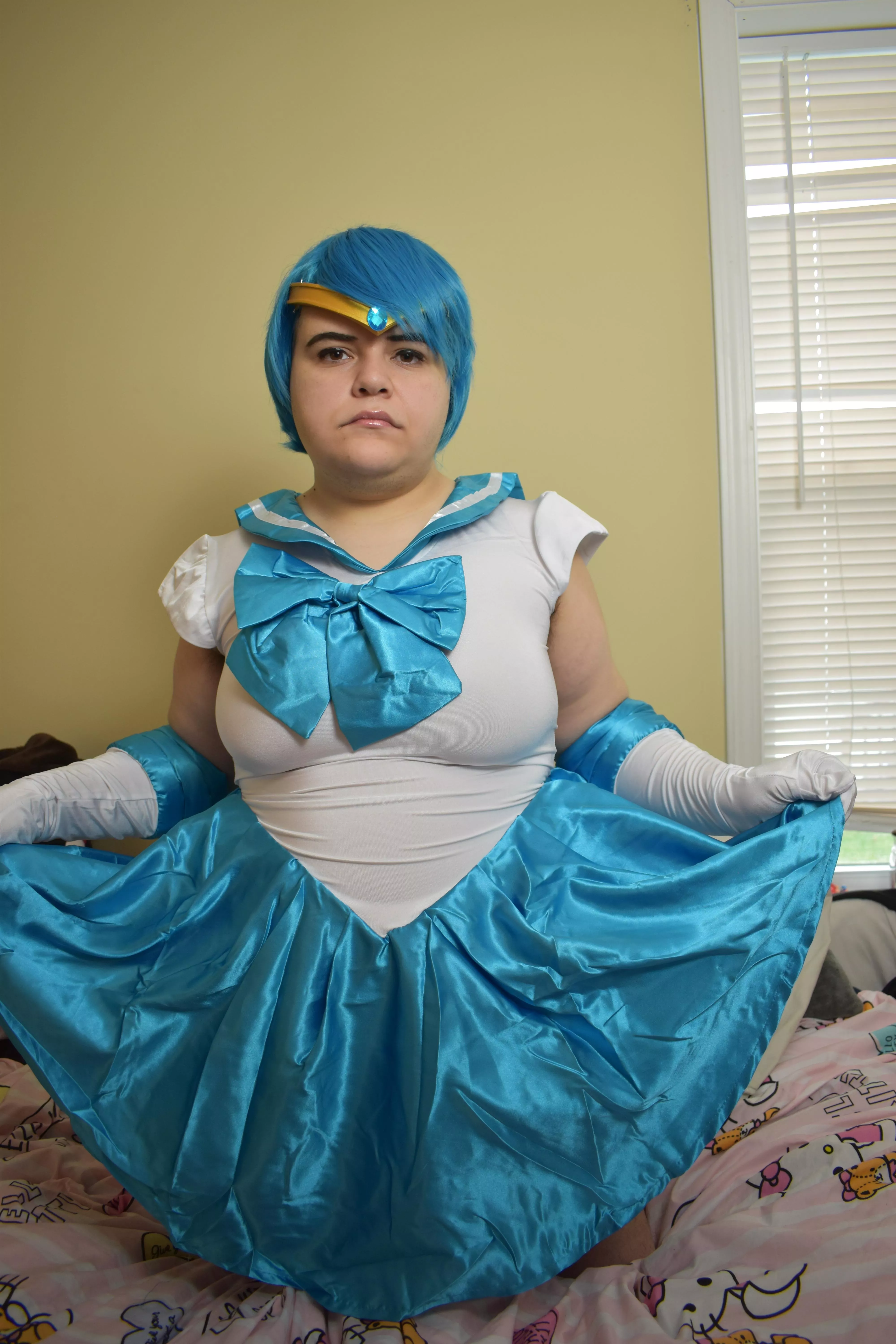 I am the Pretty Guardian who fights for love and for intelligence! Dressed as Sailor Mercury