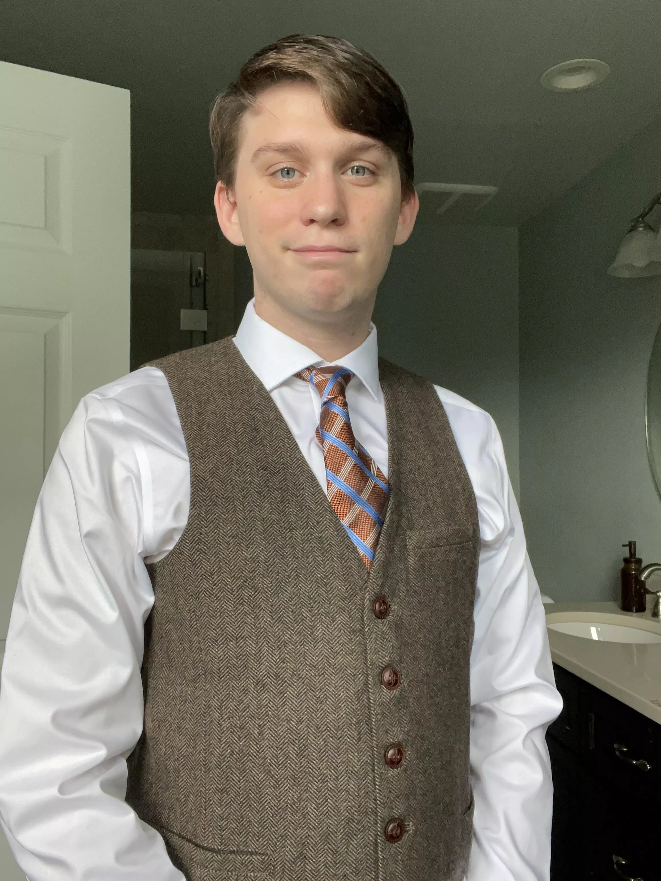 I bought a vest to look fancy, but ended up looking like an old school teacher