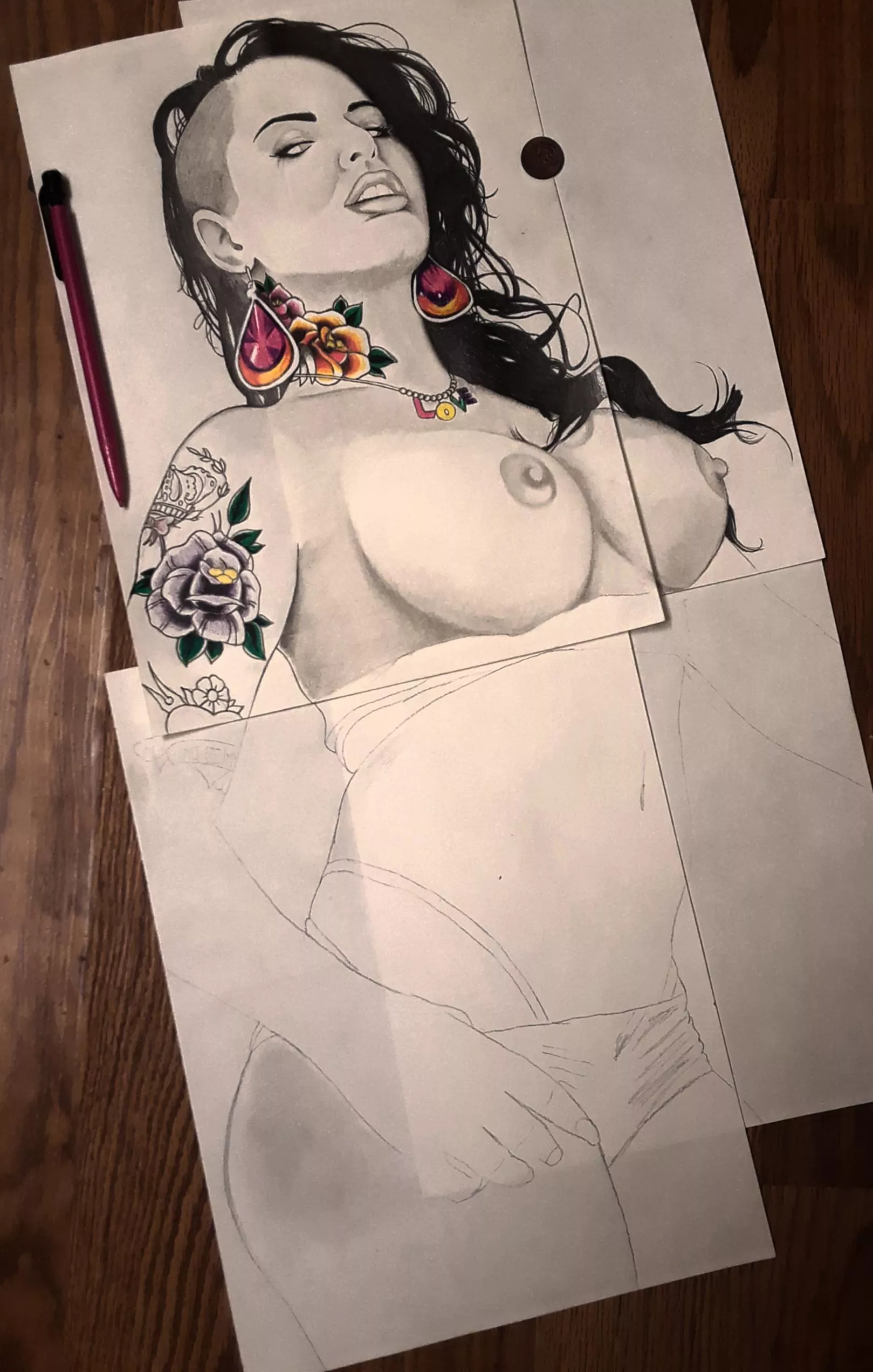 I didn't mean to make this drawing so big but I love this pic of her cant wait to finish this one