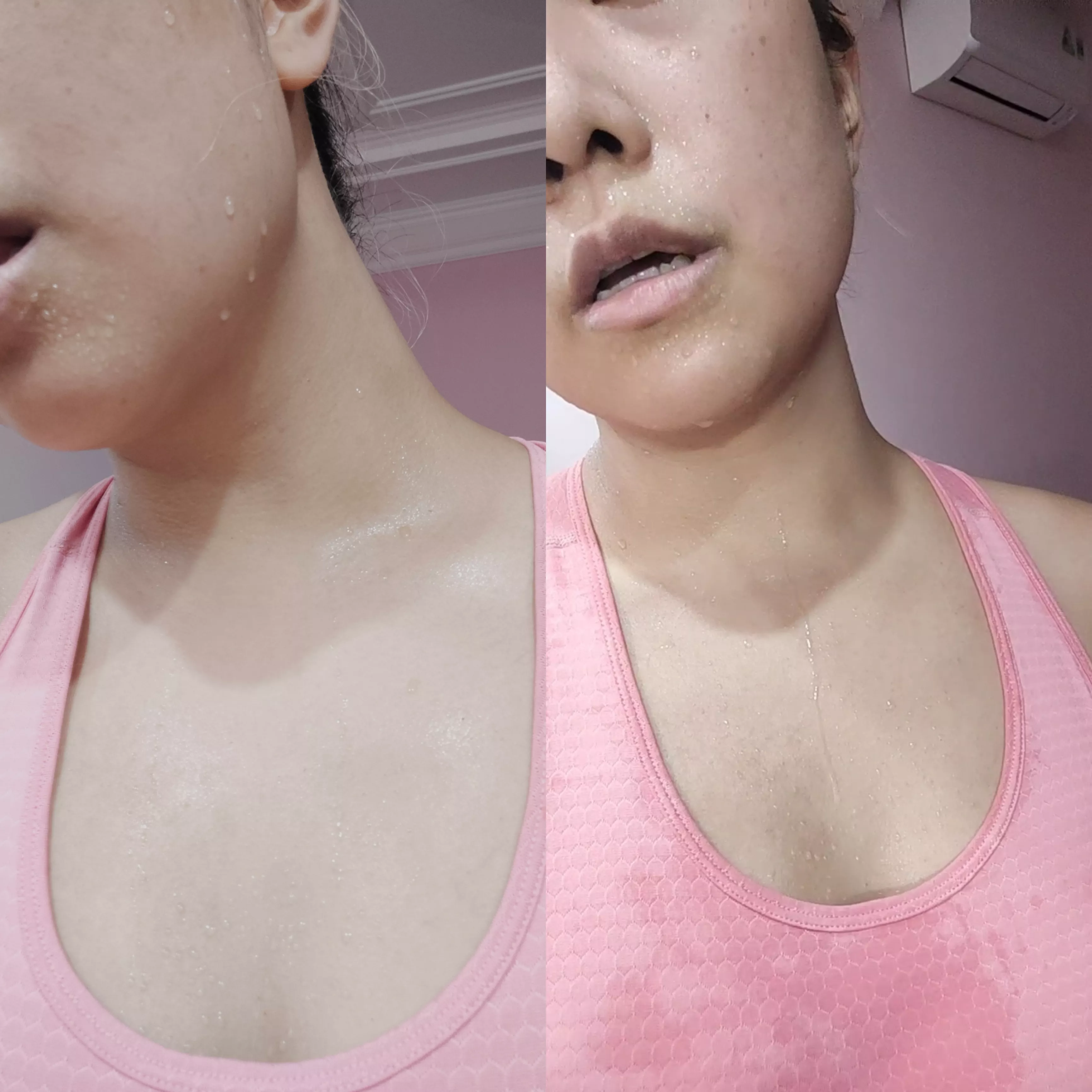 i had a 45 minute cardio, so so so sweaty and drenched