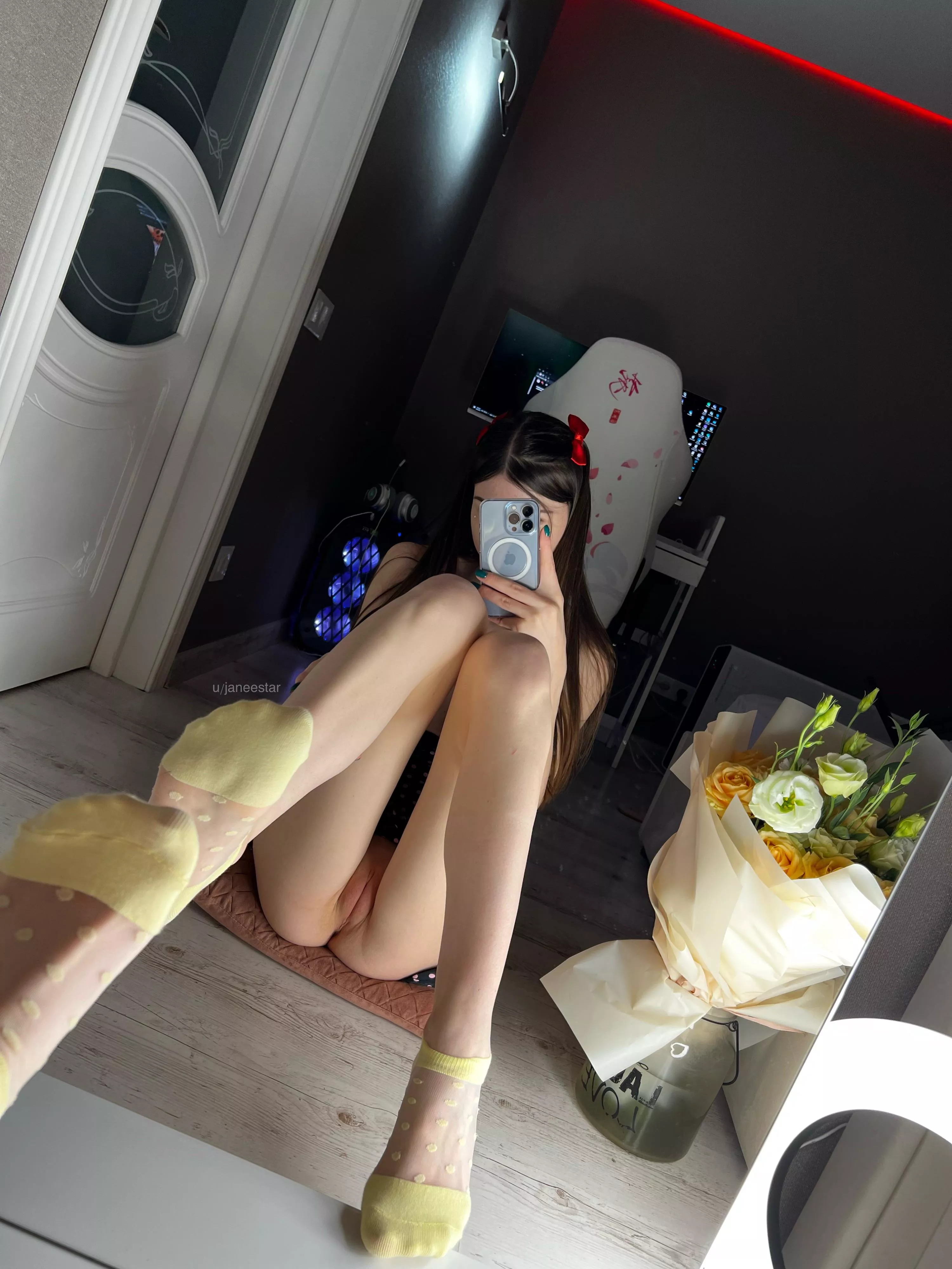 I hope you like my cute transparent socks ðŸ’›