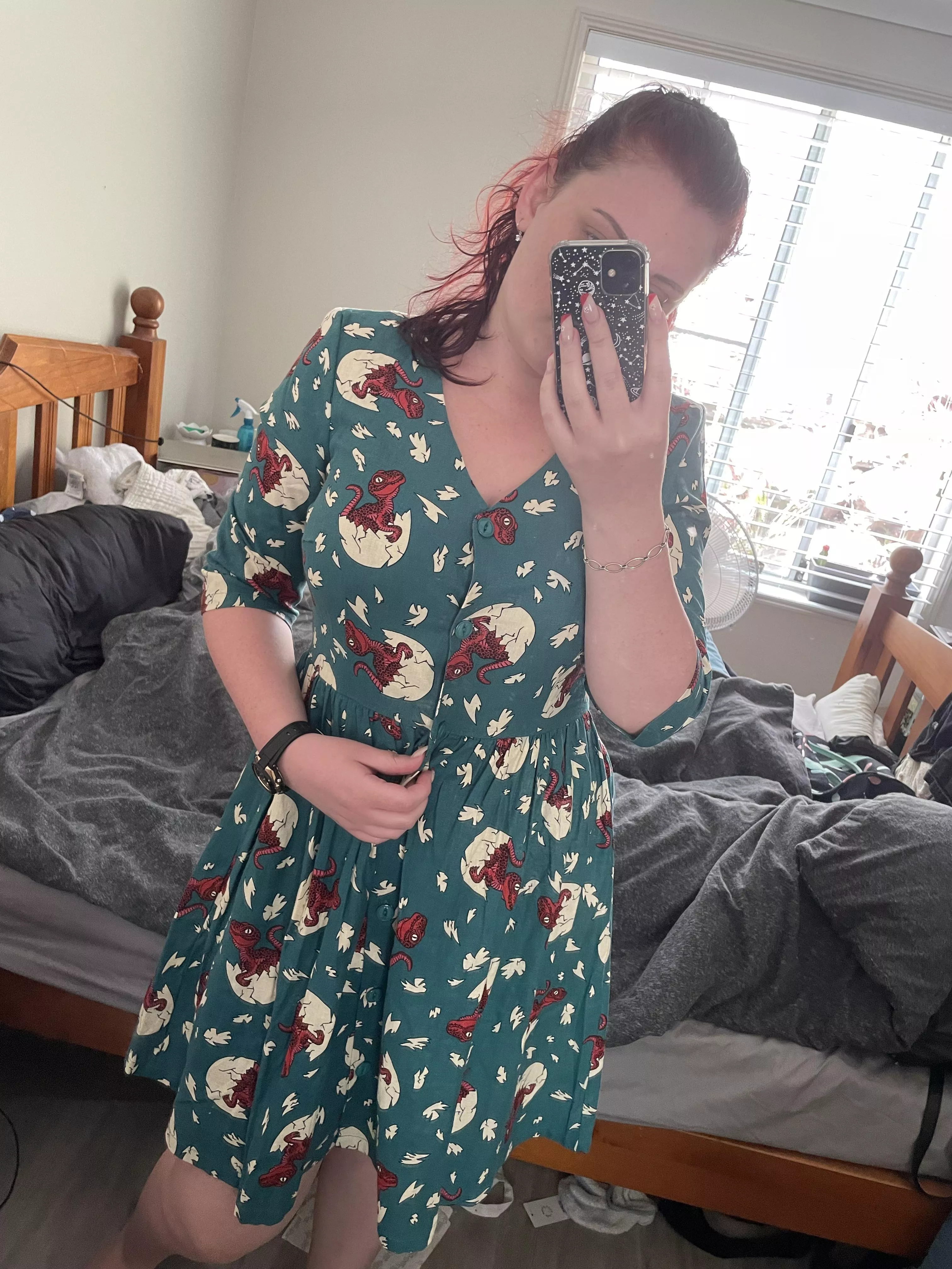 I just wanted to show everyone my bed Dino dress