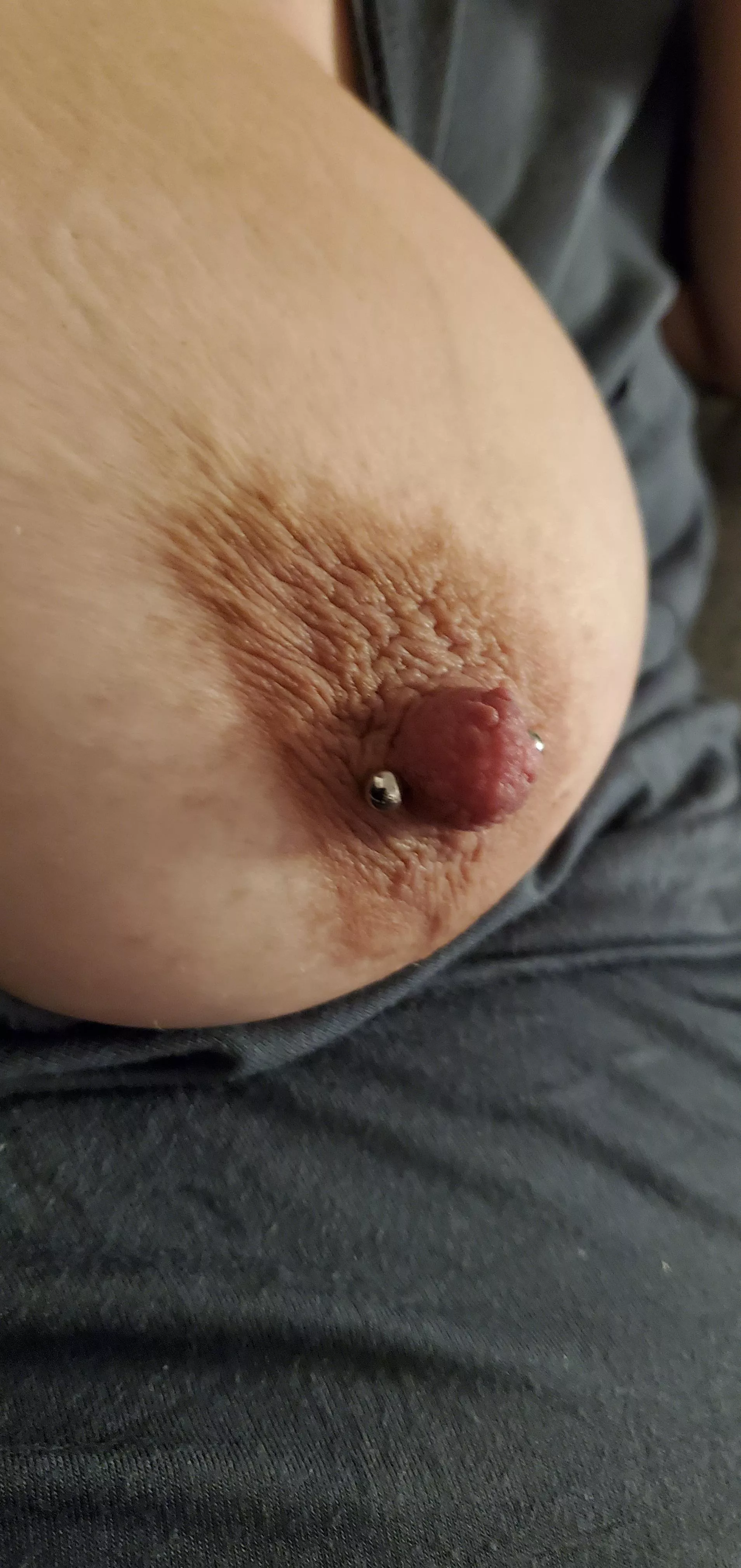 I love how the piercings keep my nipples hard