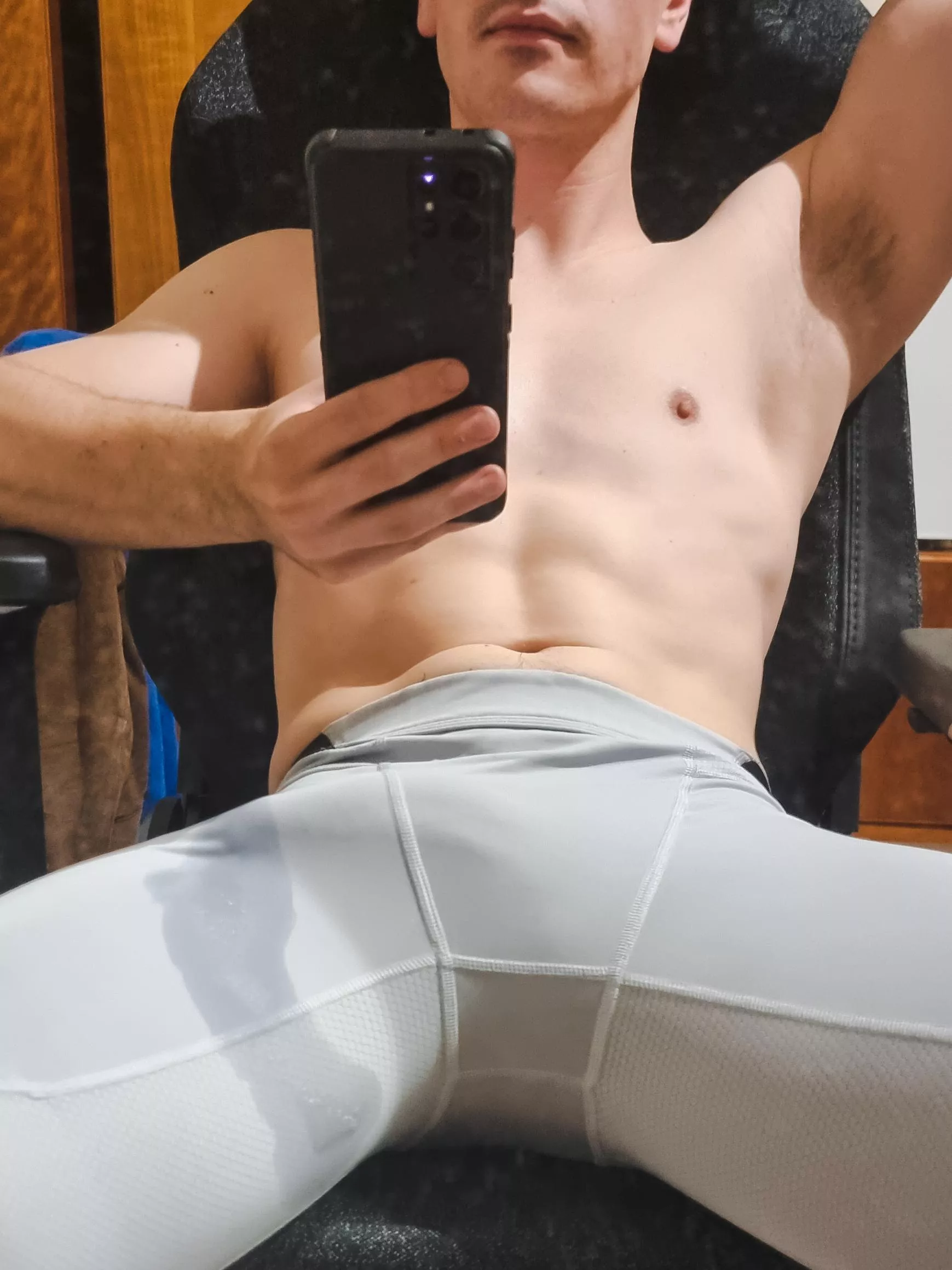 I made a mess cumming in my lycra... I need help cleaning this up