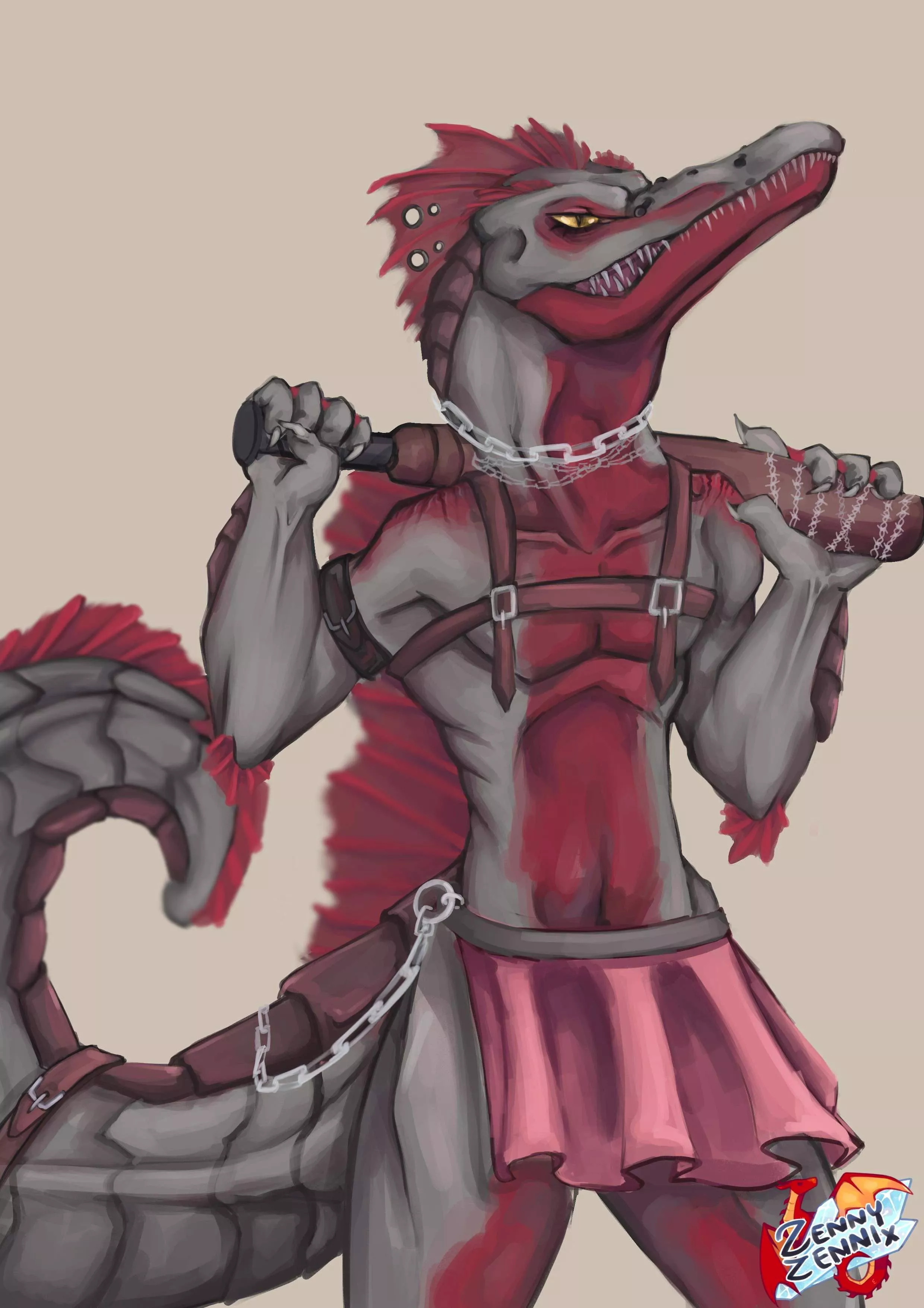 I made a punk spinosaurus bab!