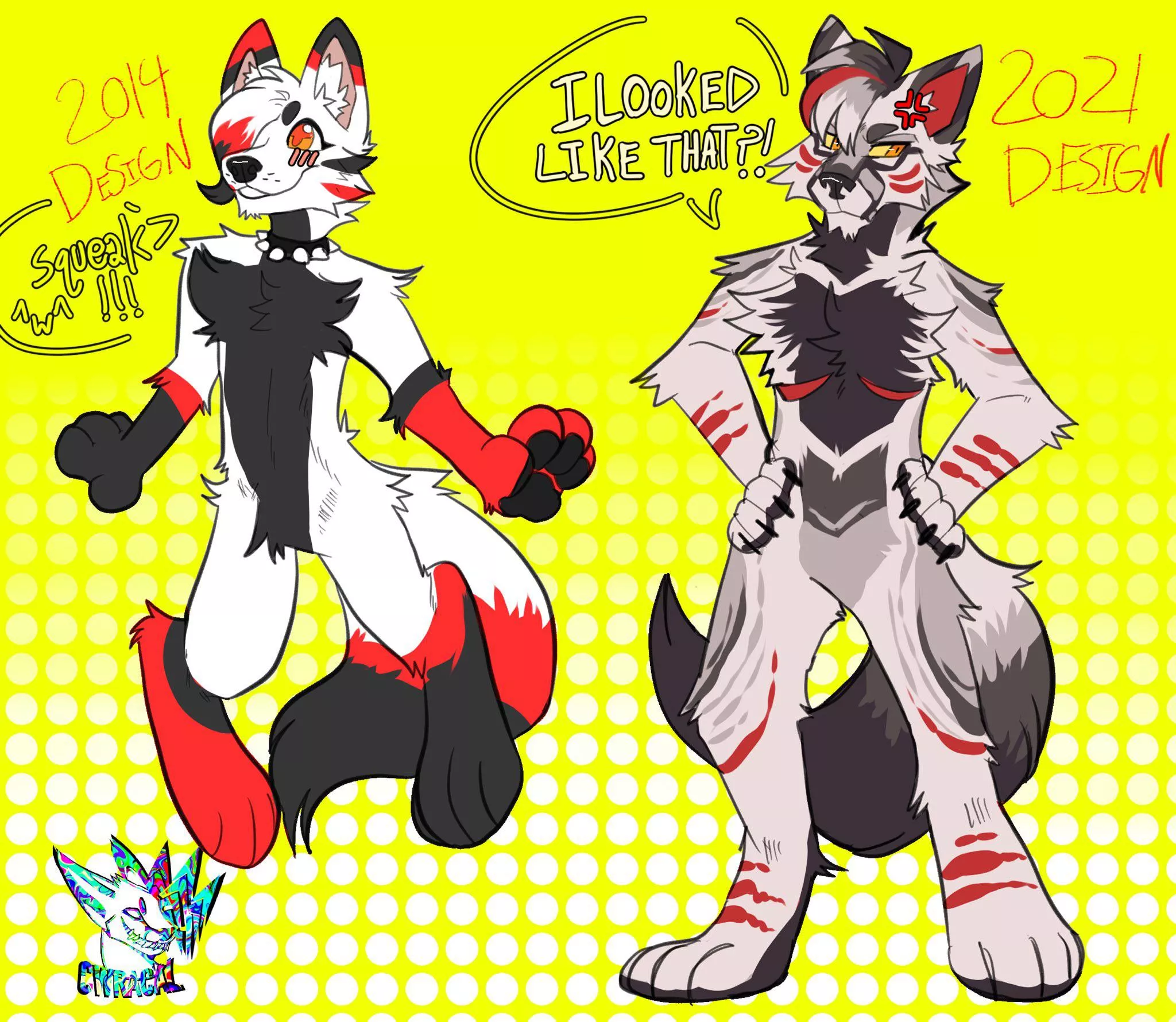 I made my first fursona 7 years ago today! So I redesigned it!