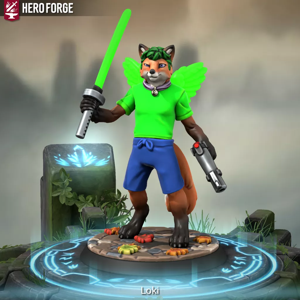 I made my fursona in Hero Forge! (Any constructive criticism will be appreciated)