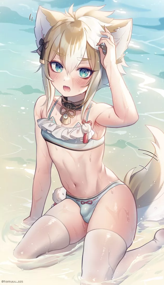 I need to start thinking about new swimwear for next summer! I get such a wide range of looks at the beach, but everyone should try a trap at least once!! 🤭🥰 (Haruya)