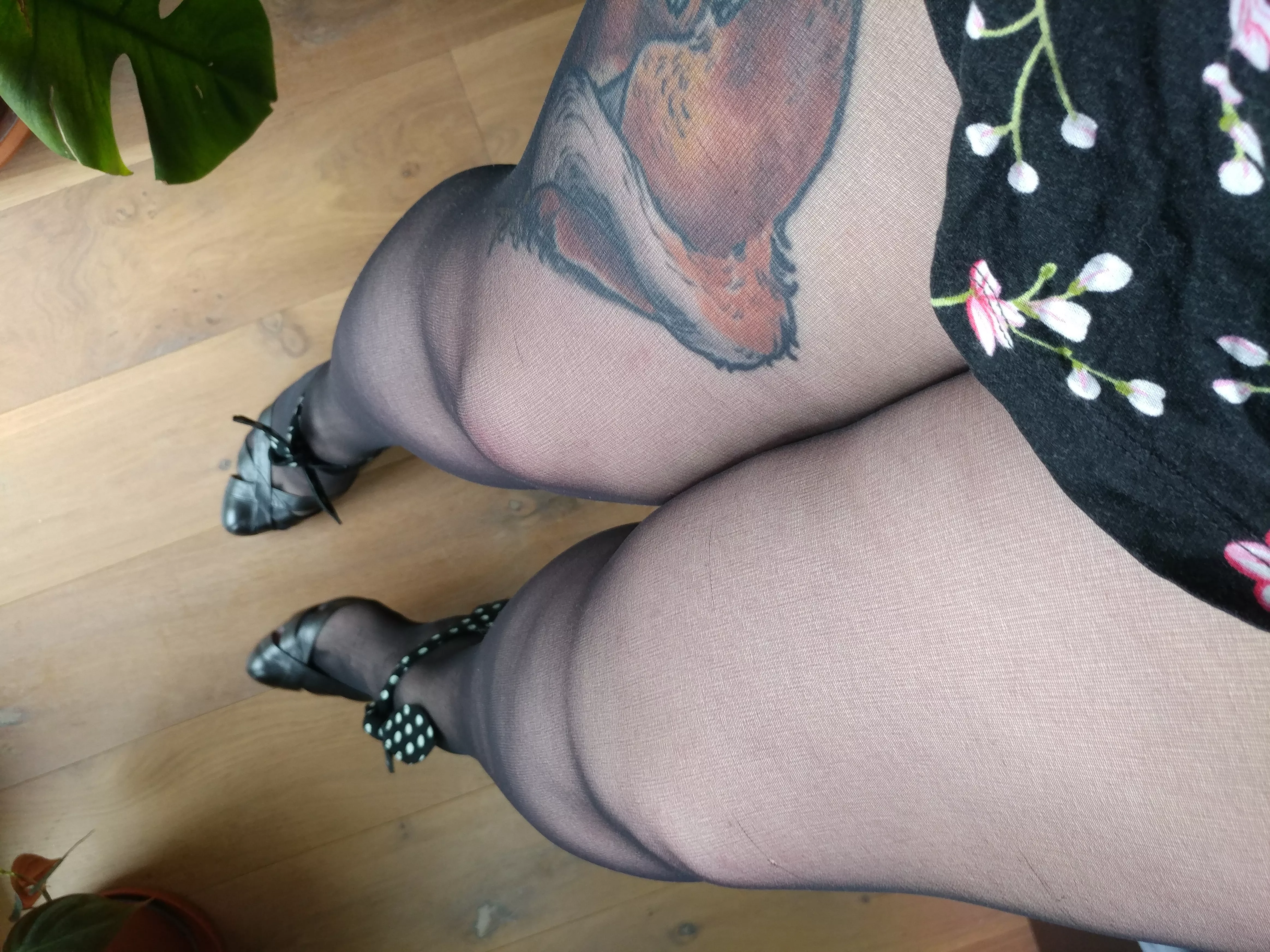 I really like the way my thick legs look in a pair of sheer black tights