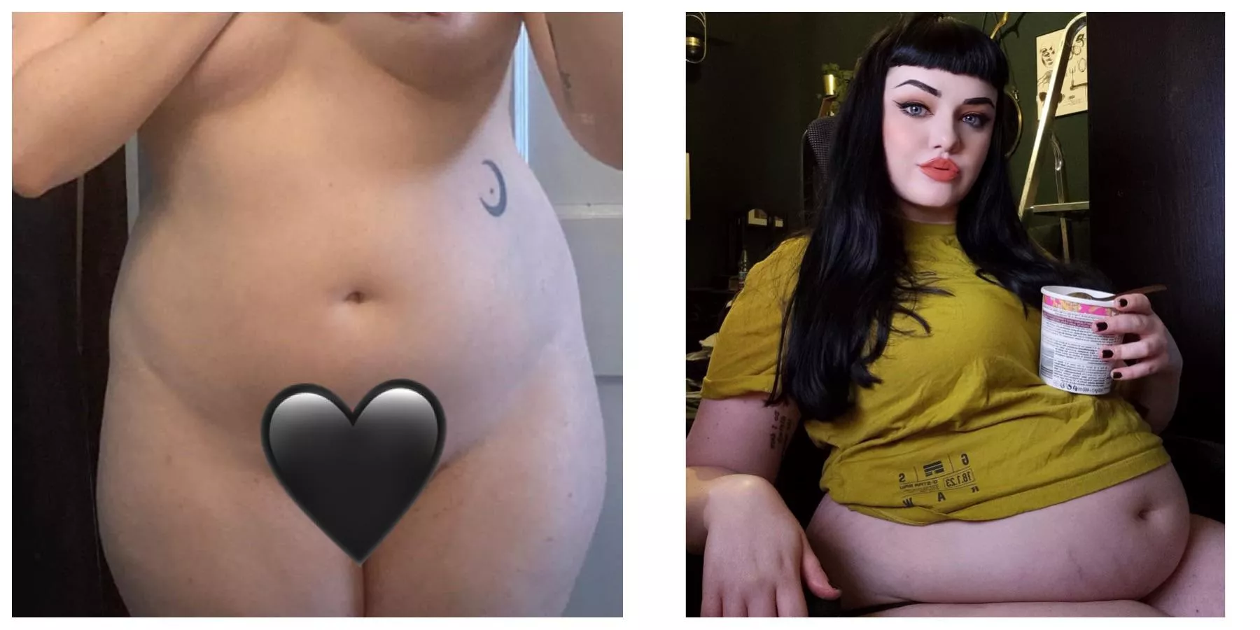 I was just saying to my husband that I feel like I havenâ€™t gained THAT much in the last year or so. Then he showed me these two pics together ðŸ‘€