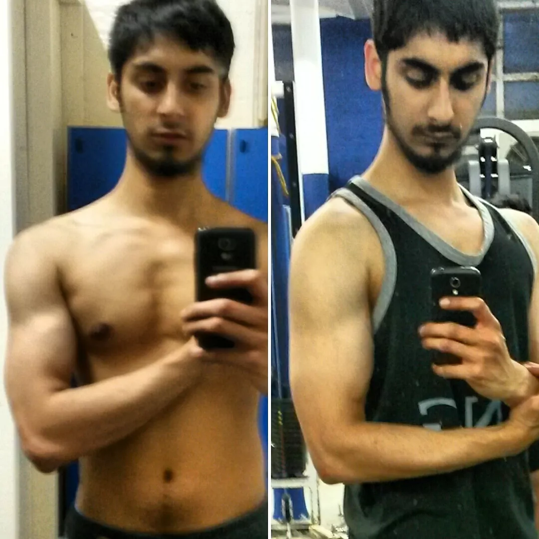 I'm bulking up. Which photo is from today and which is from 6 weeks ago?