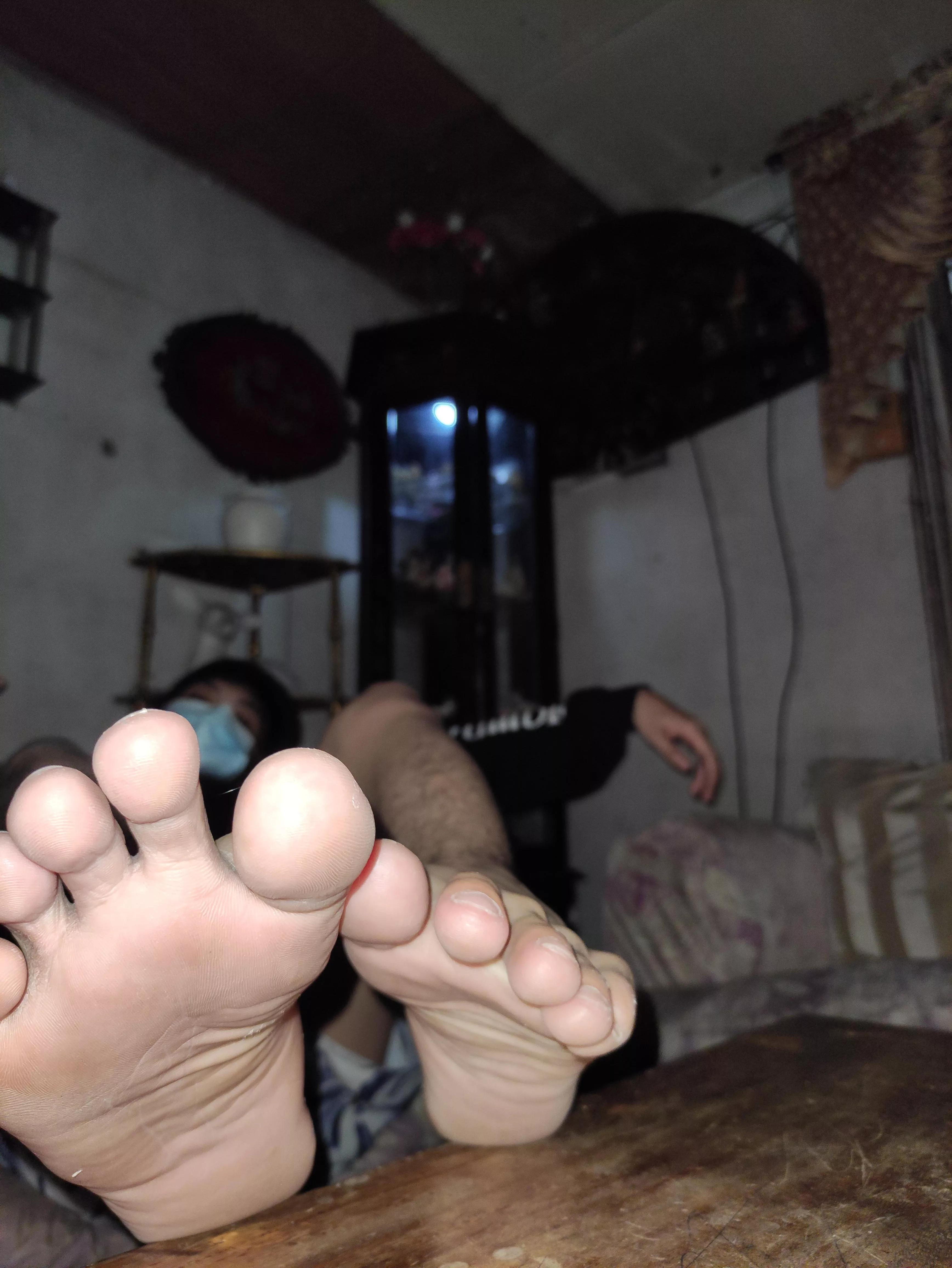 I'm tired from work can you lick my foot to clean it? ðŸ˜Œ