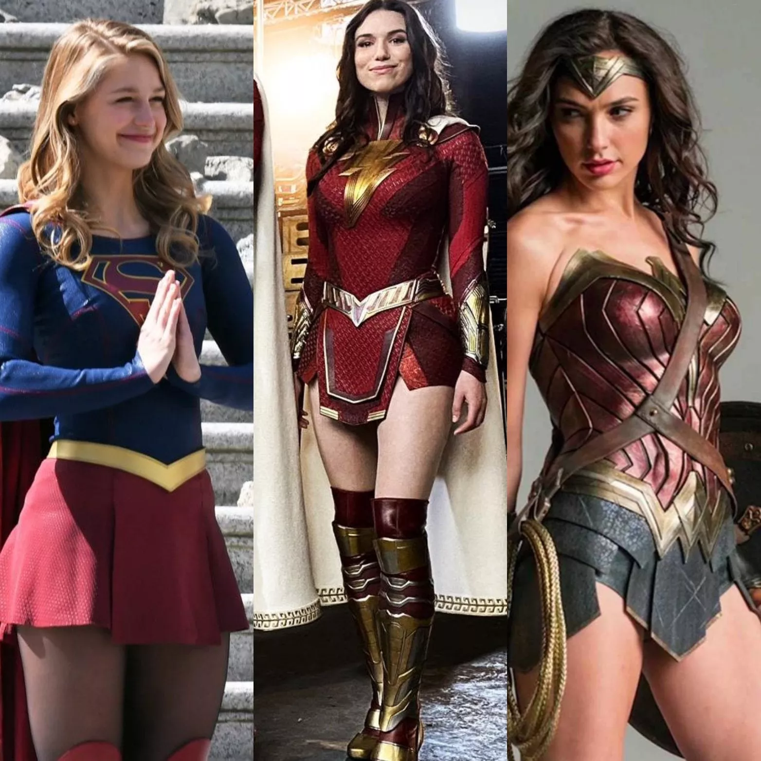 Imagine the thighjobs from these beauties ðŸ˜. Melissa Benoist, Grace Fulton, Gal Gadot.