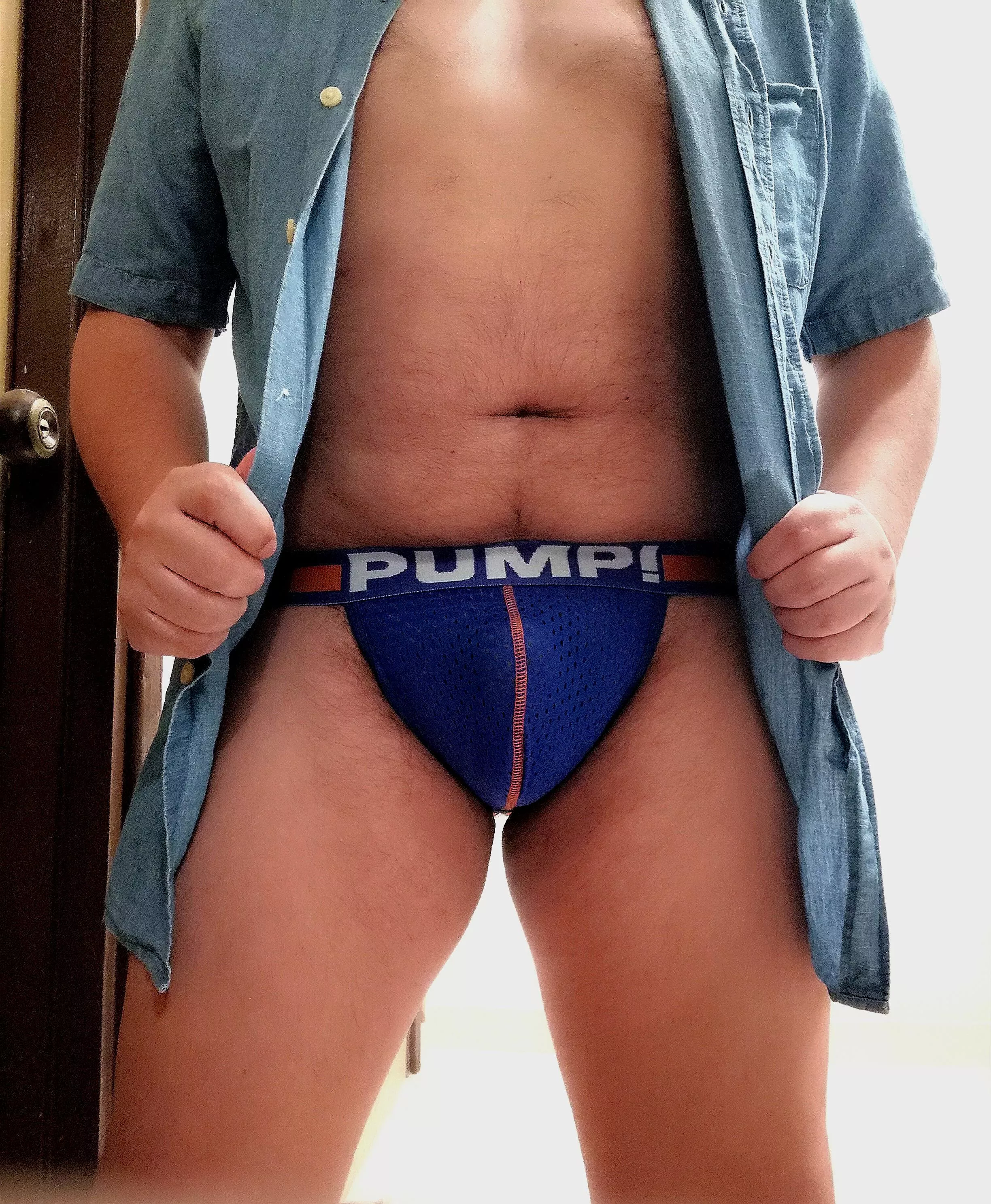 In my new electric blue jockstraps 😍