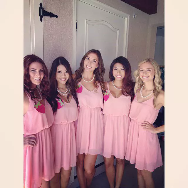 In Pink Dresses