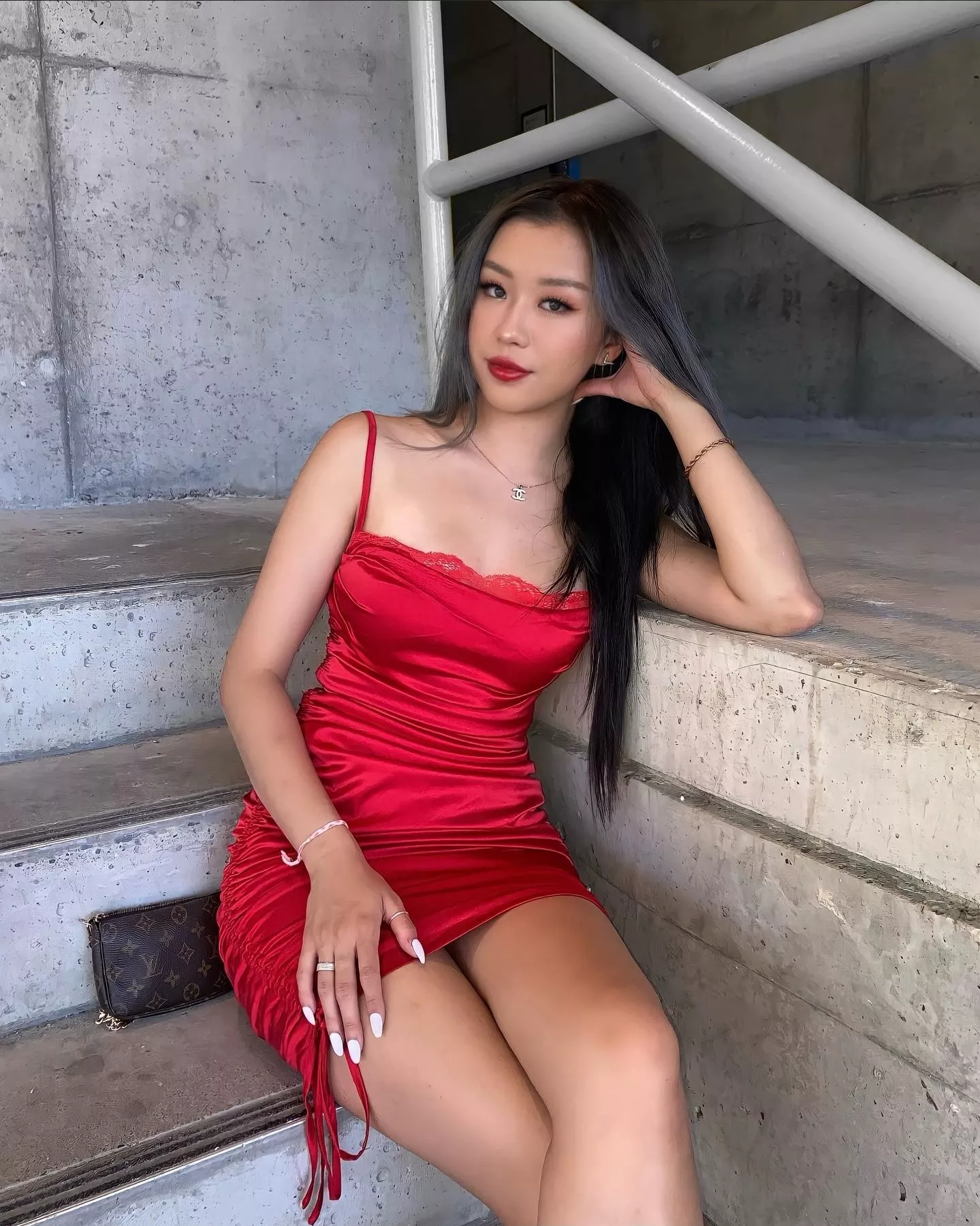 In red