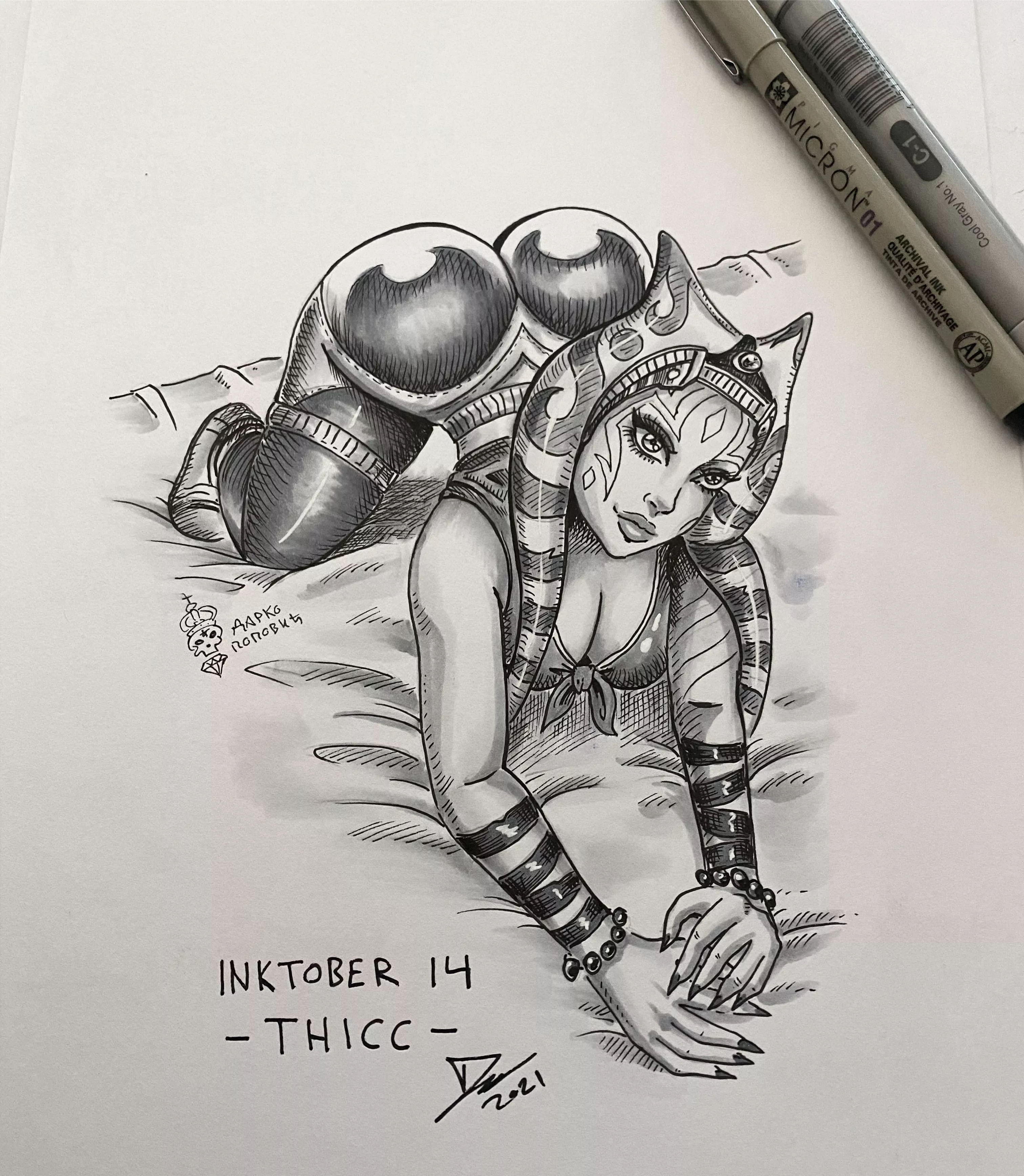 Inktober 14 - THICC - 🍑 No more words needed. [ darko_tattoo ]