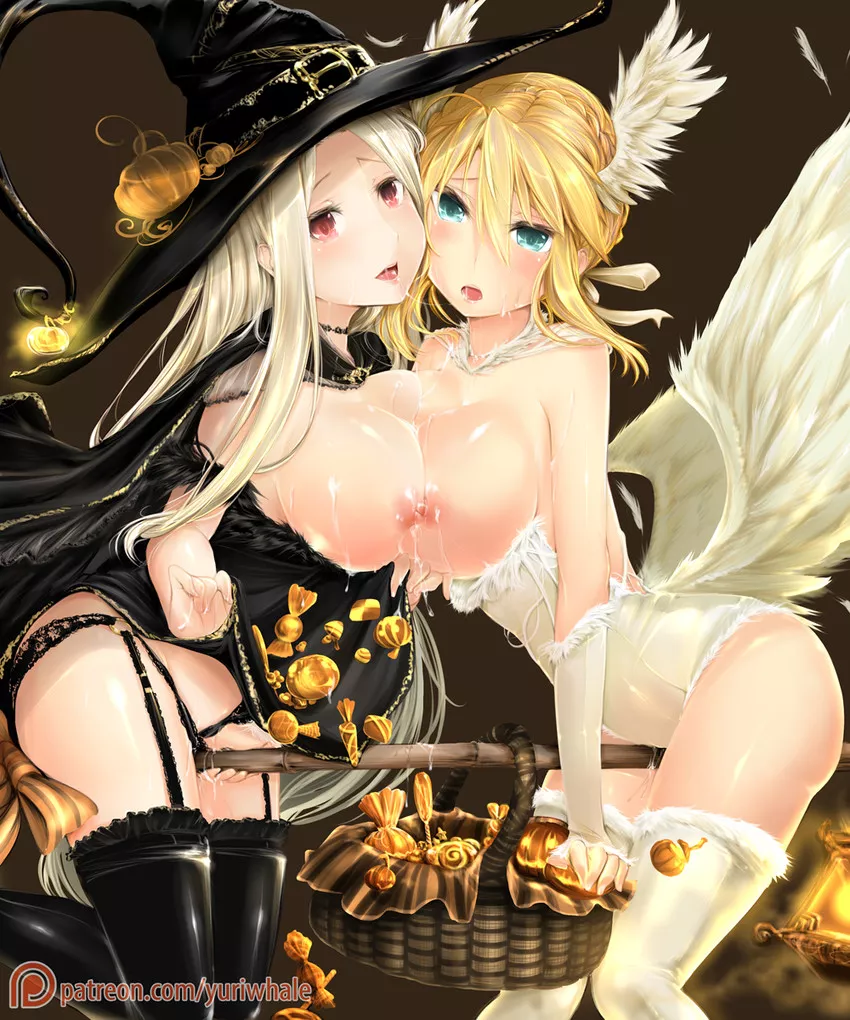 Irisviel and Saber Ready for Halloween