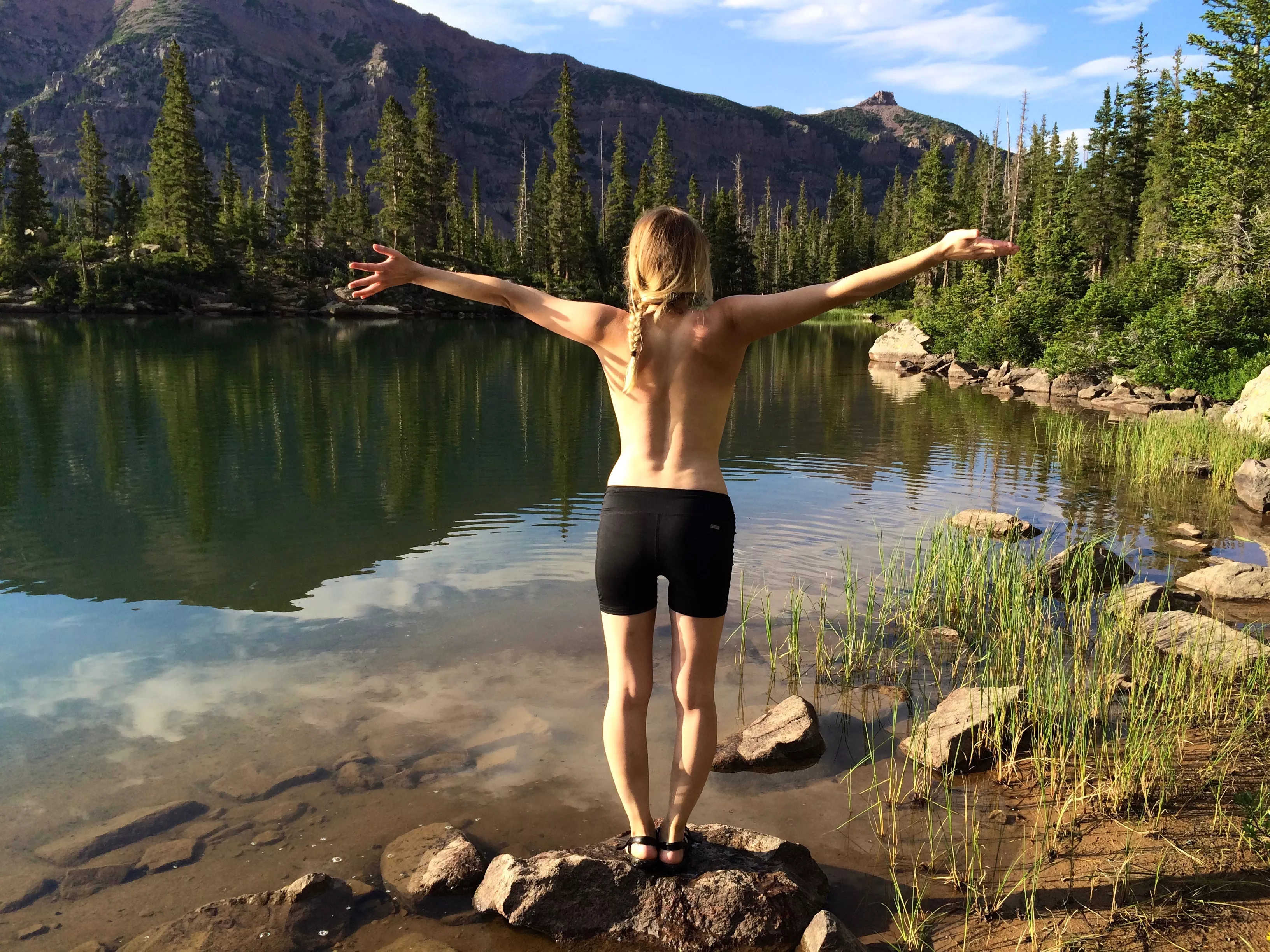 Is there anything better than a topless morning in the alpine?