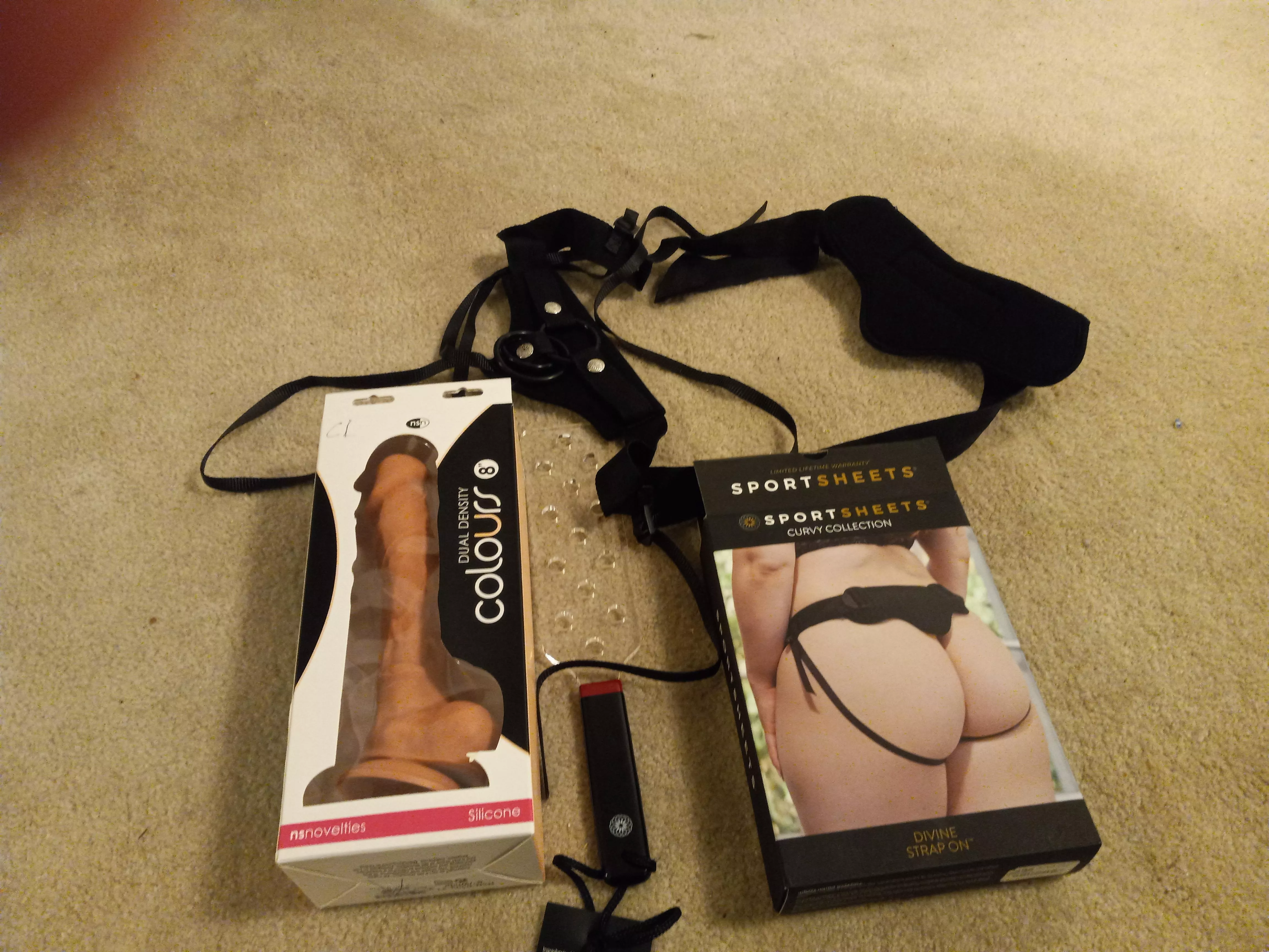 Is this OK for a starter pack? The dildo for the strap on is 8 inches long and oh it does not say the girth but pretty thick it hardly fits my mouth. My wife says it's too big but I don't think so.