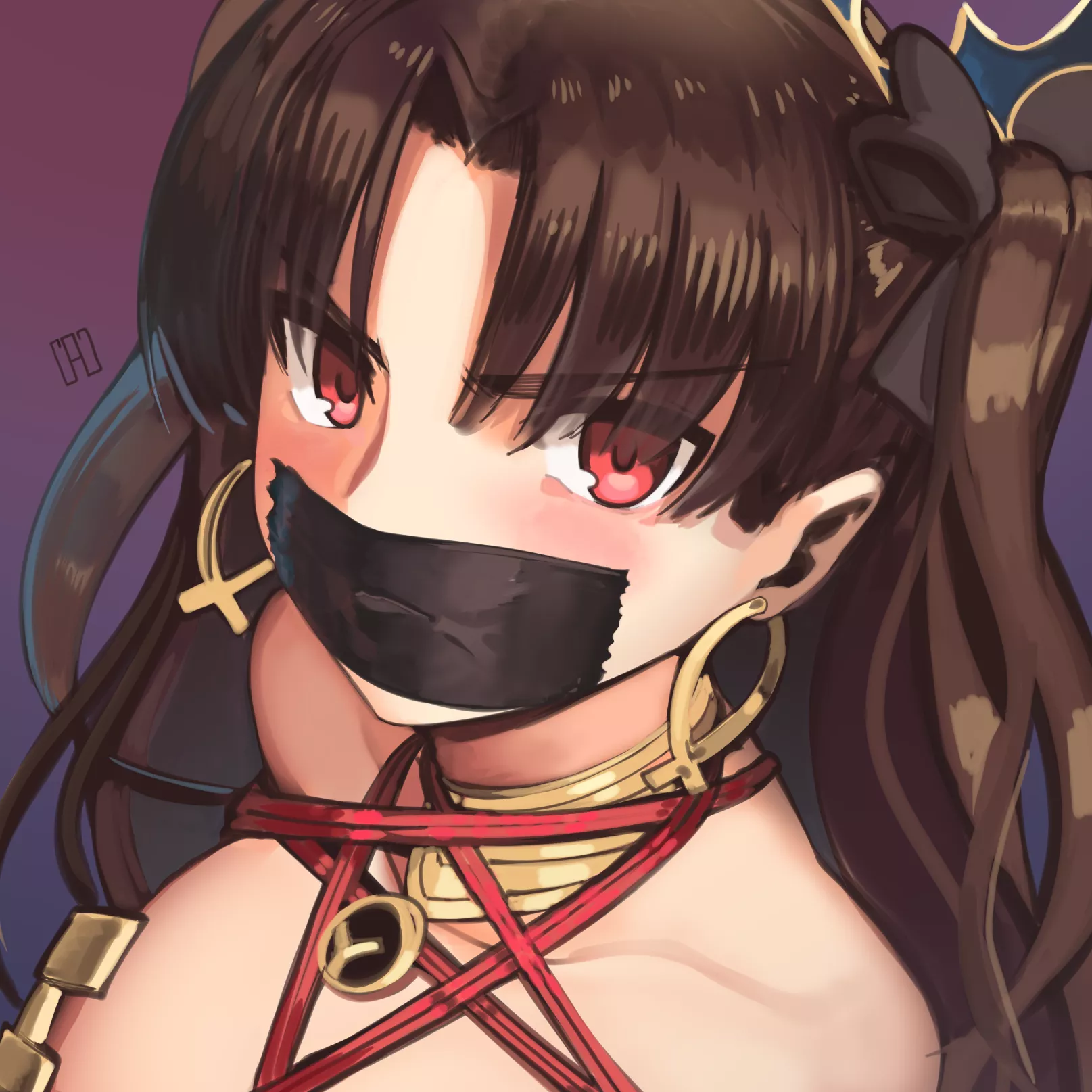 Ishtar tape gagged (CAD) [Fate/Grand Order]