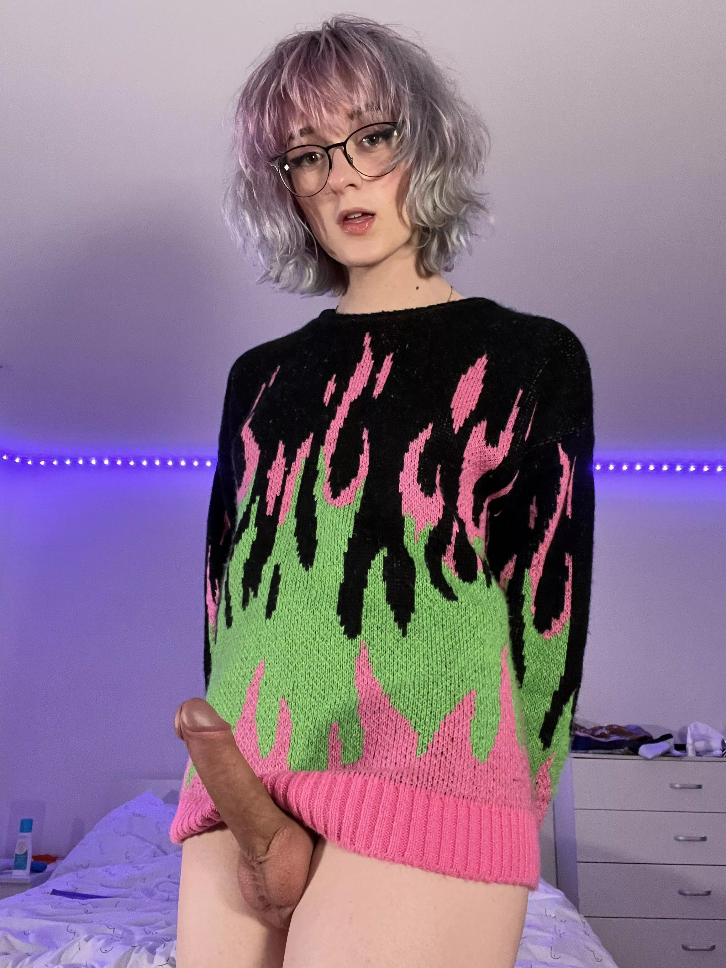 isn’t my jumper rly cute n big? oops! started talking about my dick!! 😳