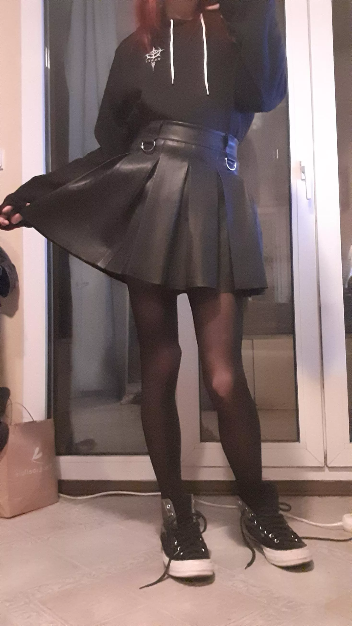 It's leather skirt and tights season