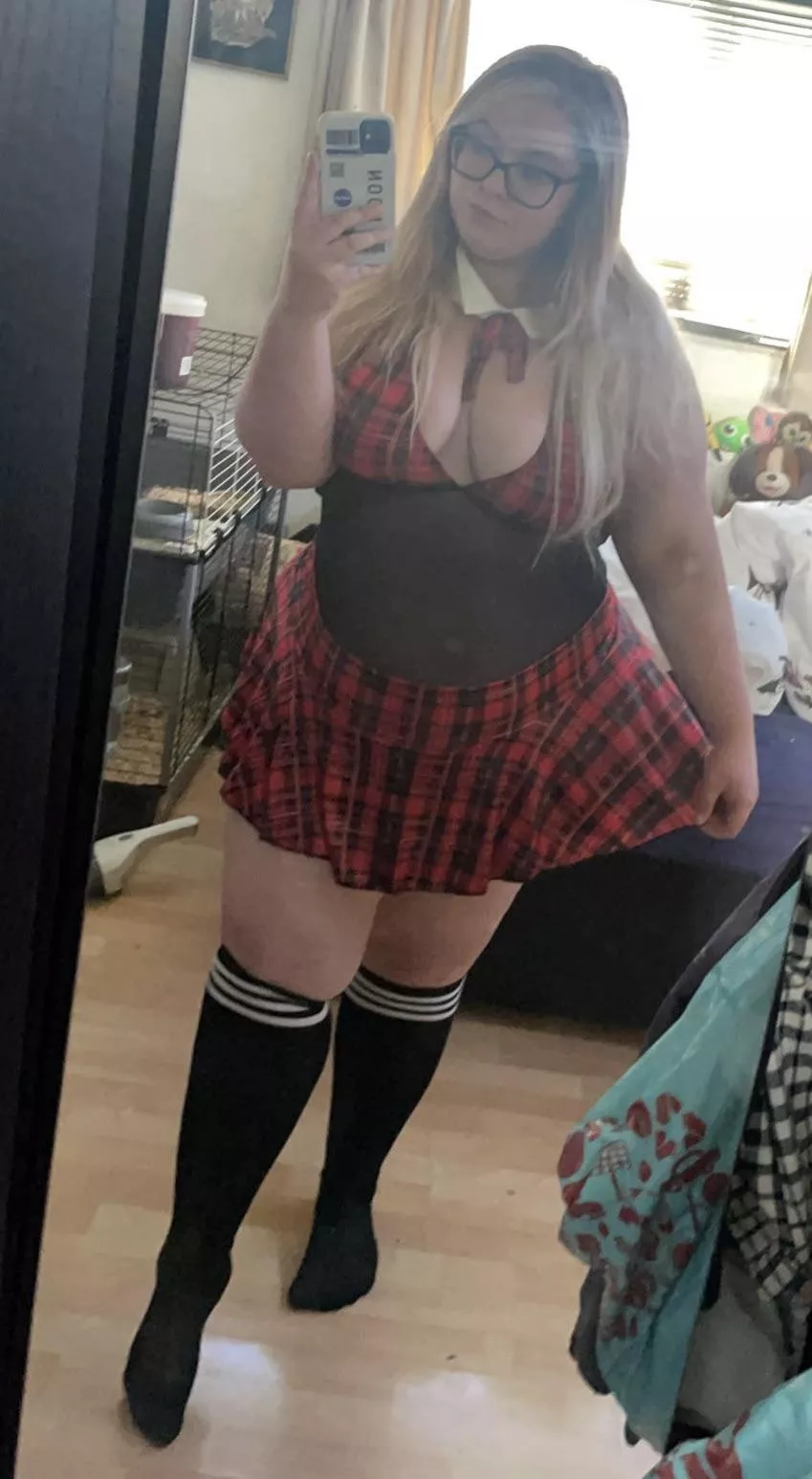 It’s Monday so I thought I’d dress up as a school girl, what lesson are you teaching me?