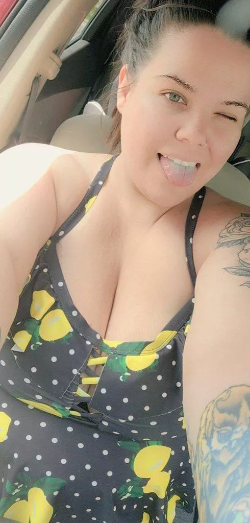 It's so hot today, wearing a bathing suit top as a shirt. I think its fitting for titty Tuesday ðŸ˜˜