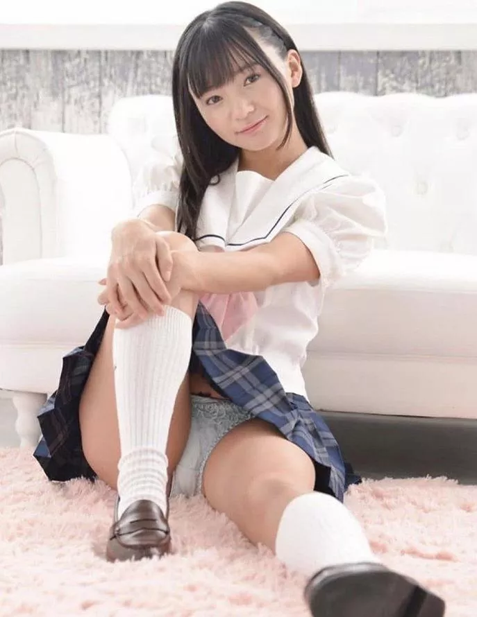 Japanese Schoolgirl sitting like a real lady