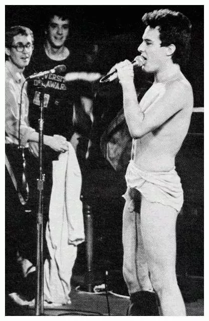 Jello Biafra. Lead singer of punk band The Dead Kennedys going naked on the TV show Bill Graham Presents.