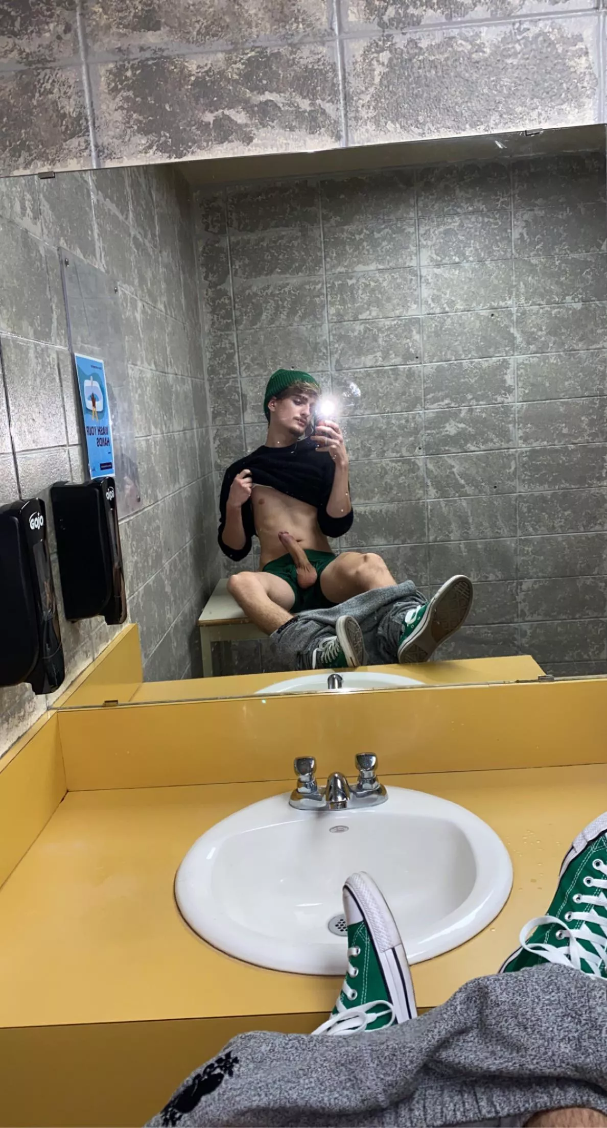 jerking in the school bathroom