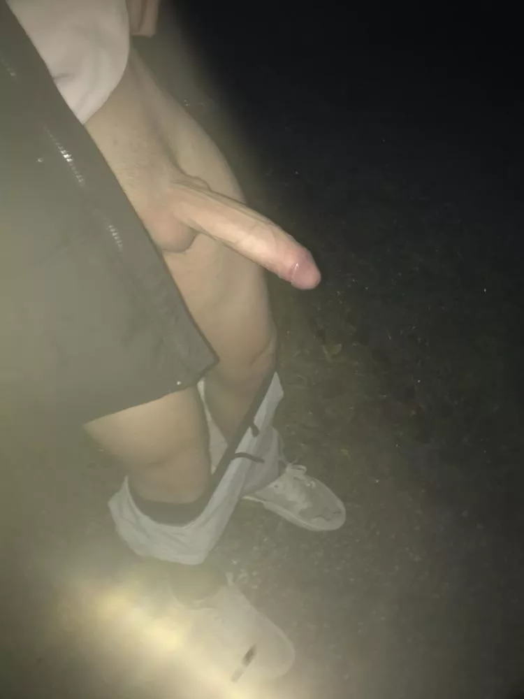 Jerking off outside at night is awesome