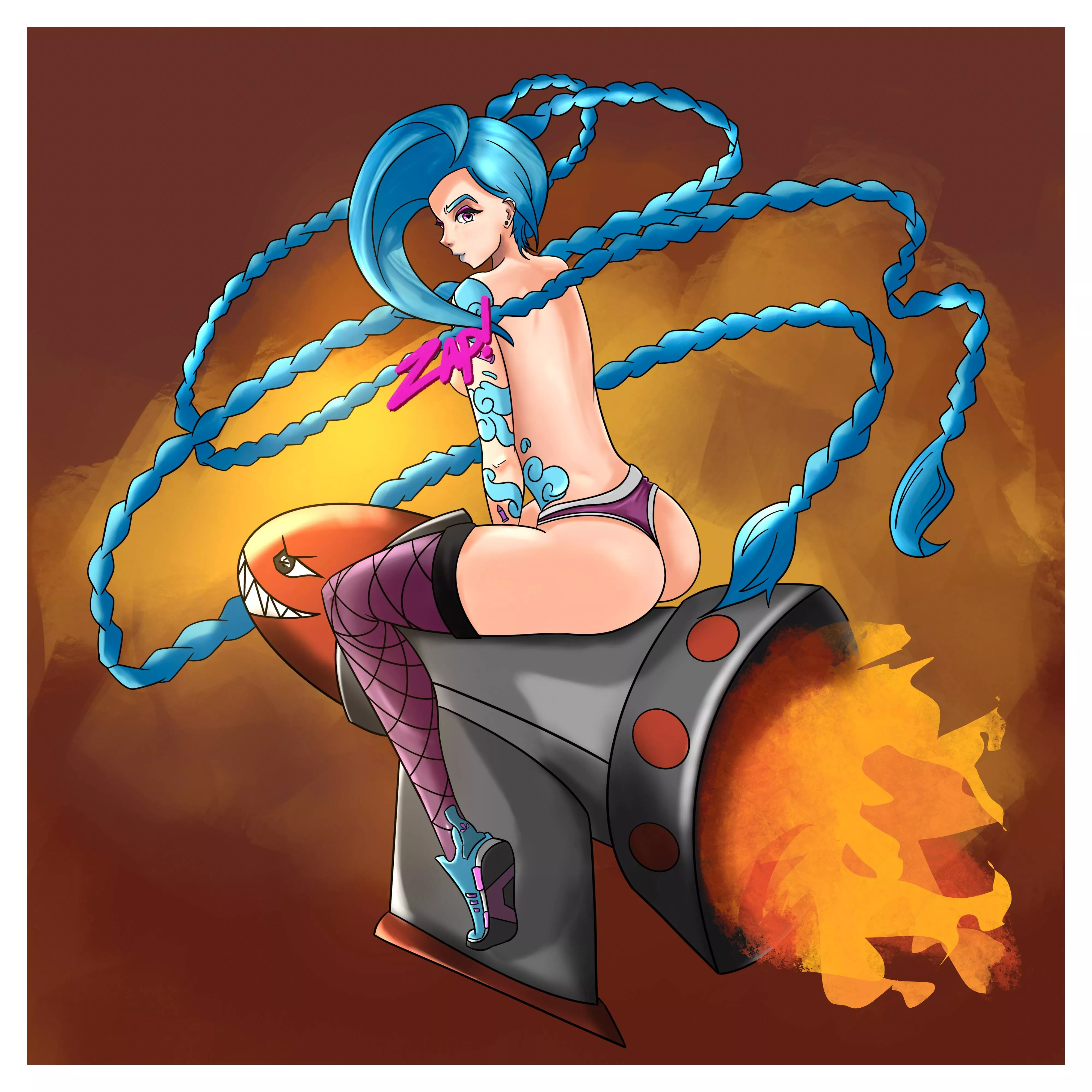 Jinx hair is a fire hazard! By me (_dmigd_)