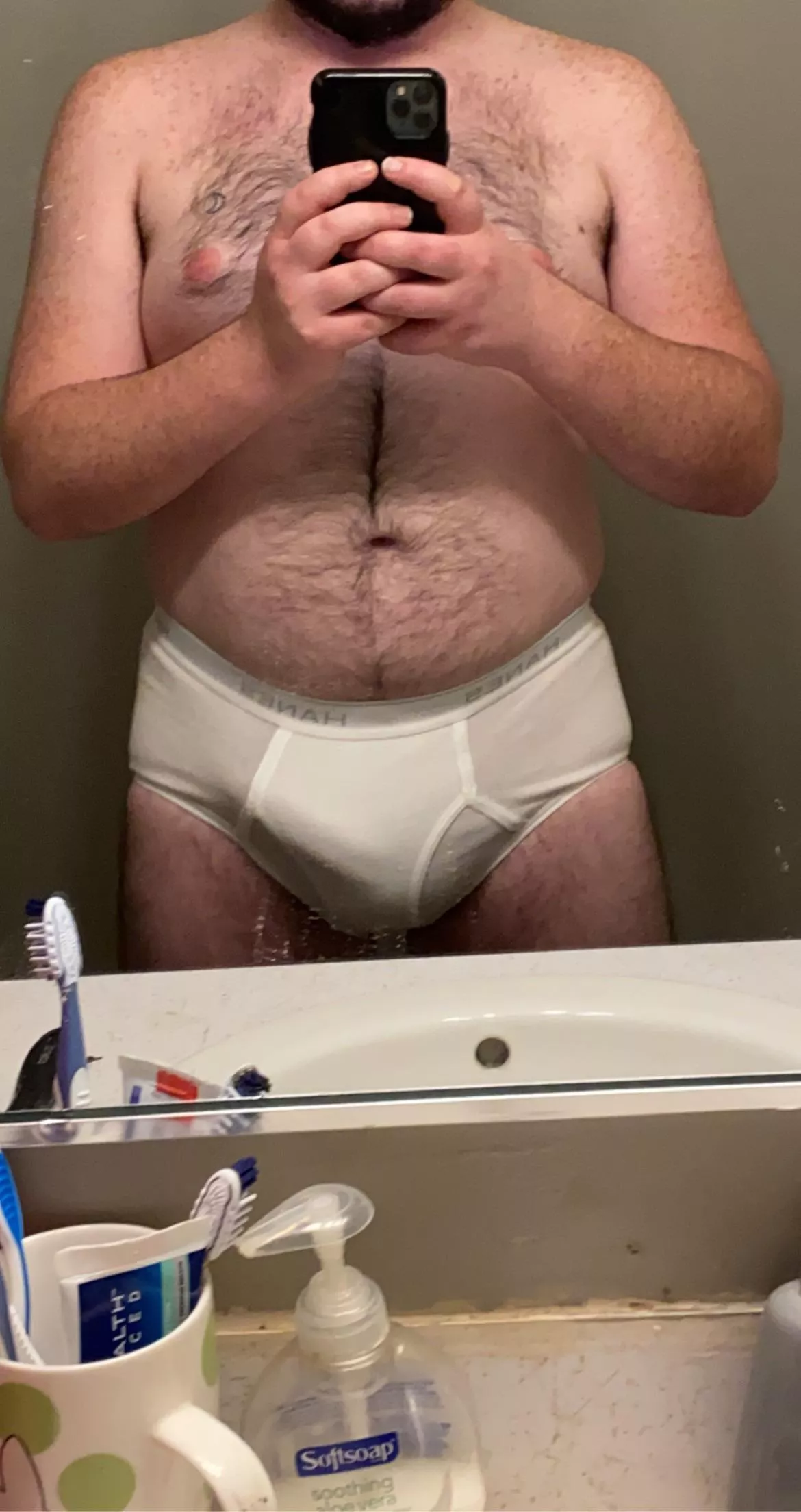 Just a chubby guy hanging in my hanes. First post here