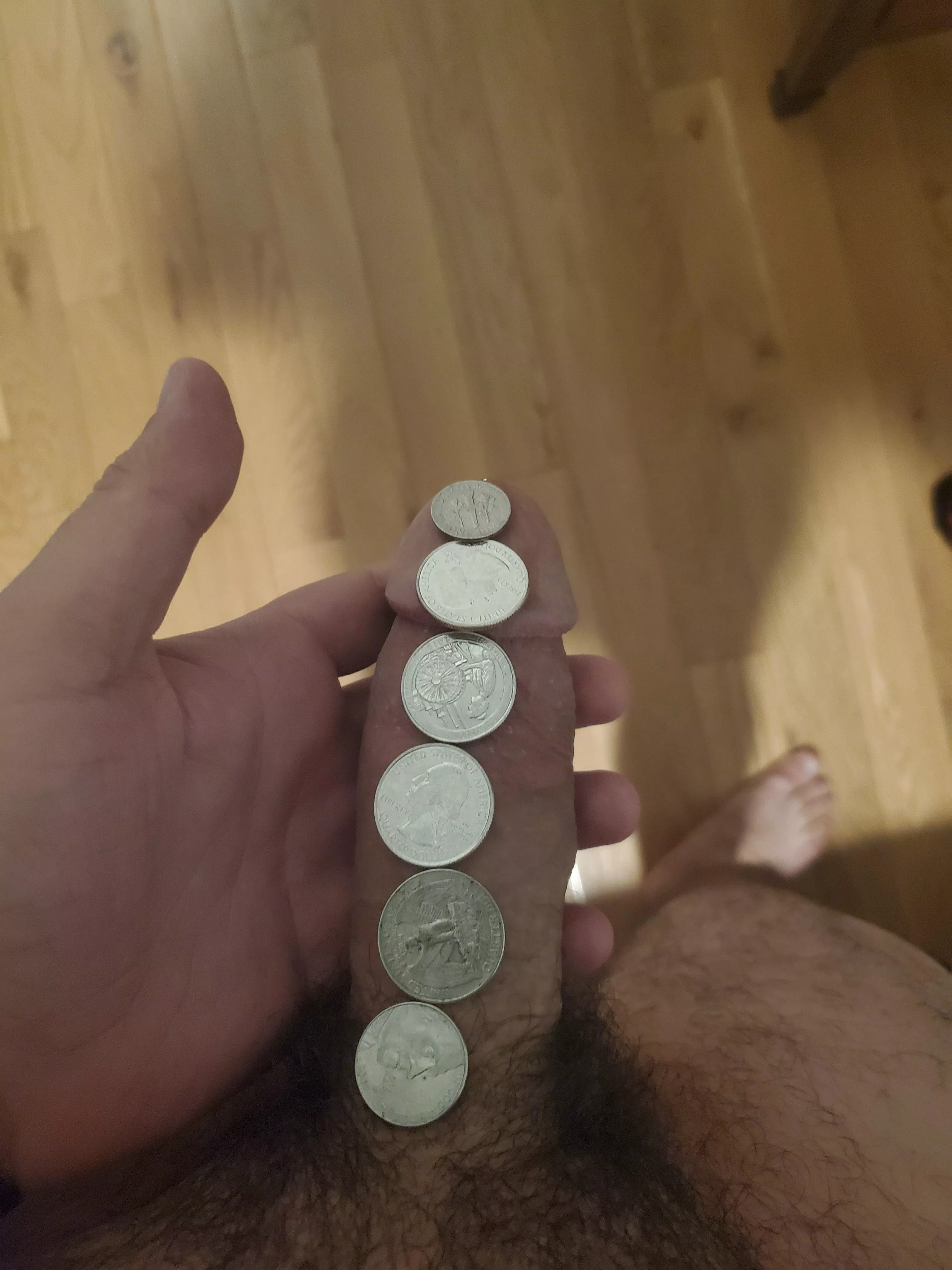 Just a few coins long. Pms open