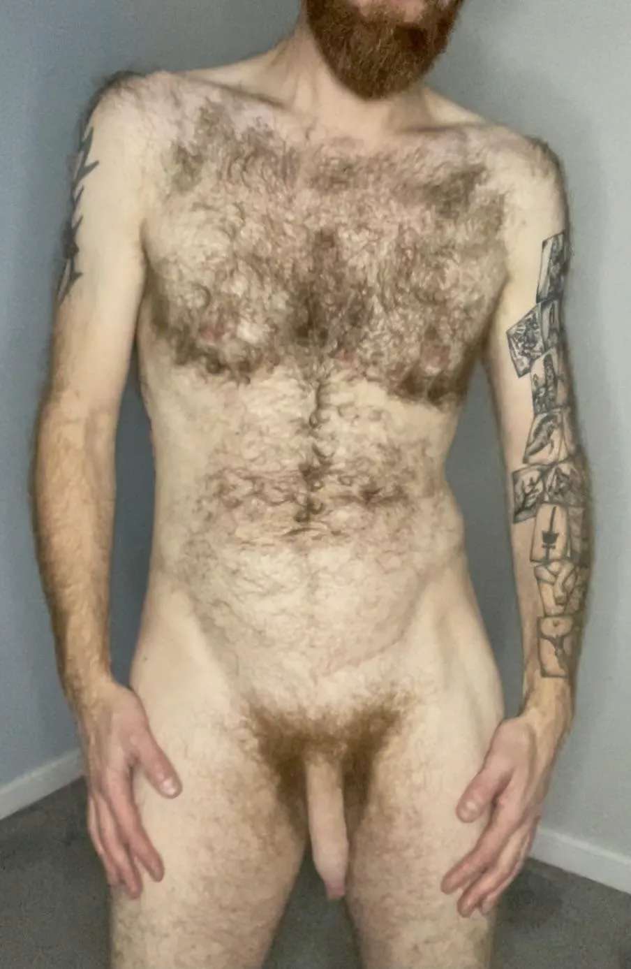 Just a guy, who is hairy and ginger and naked……. A lot!