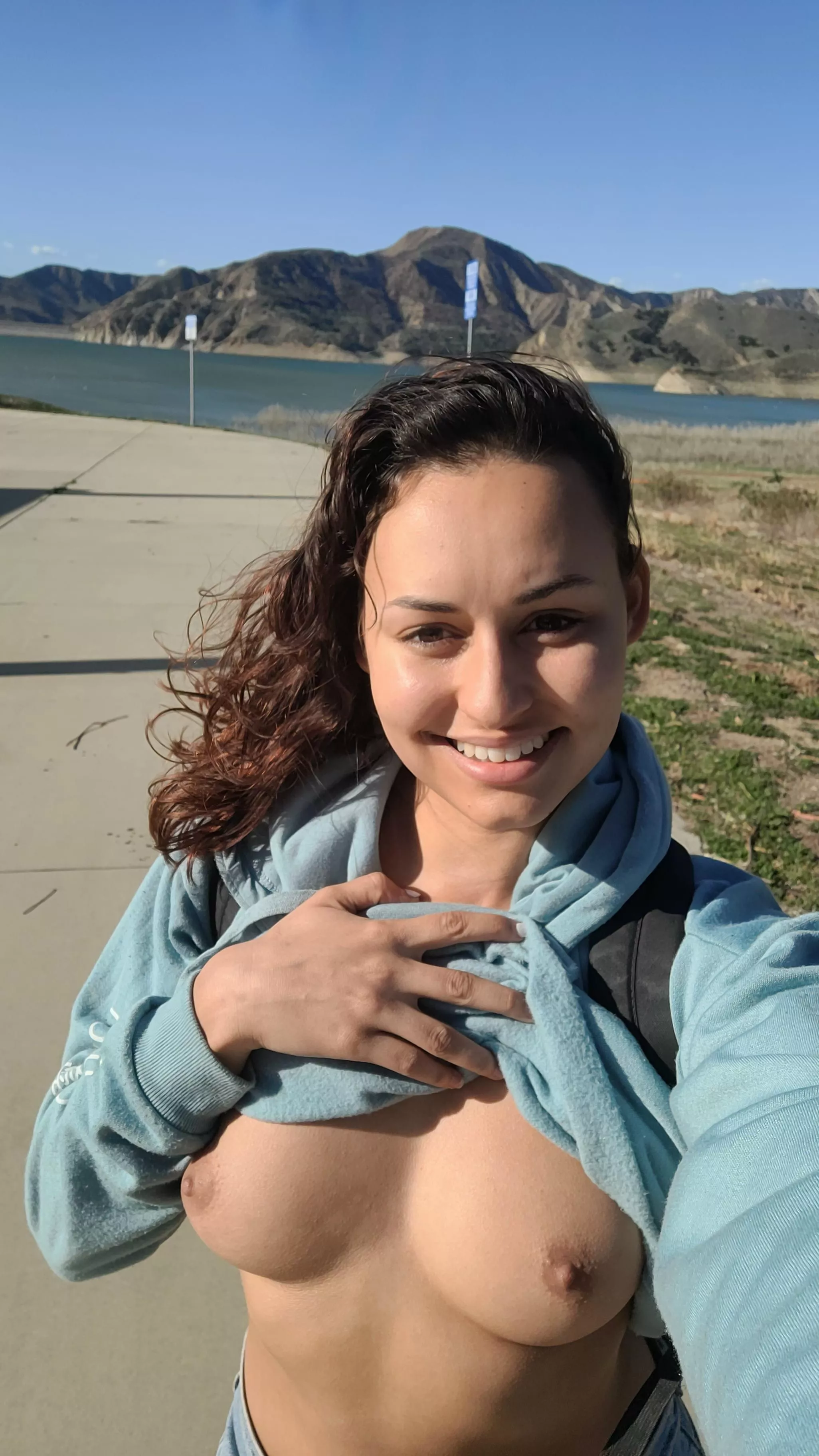 Just an all natural nature girl flashing at the lake [oc] [img]