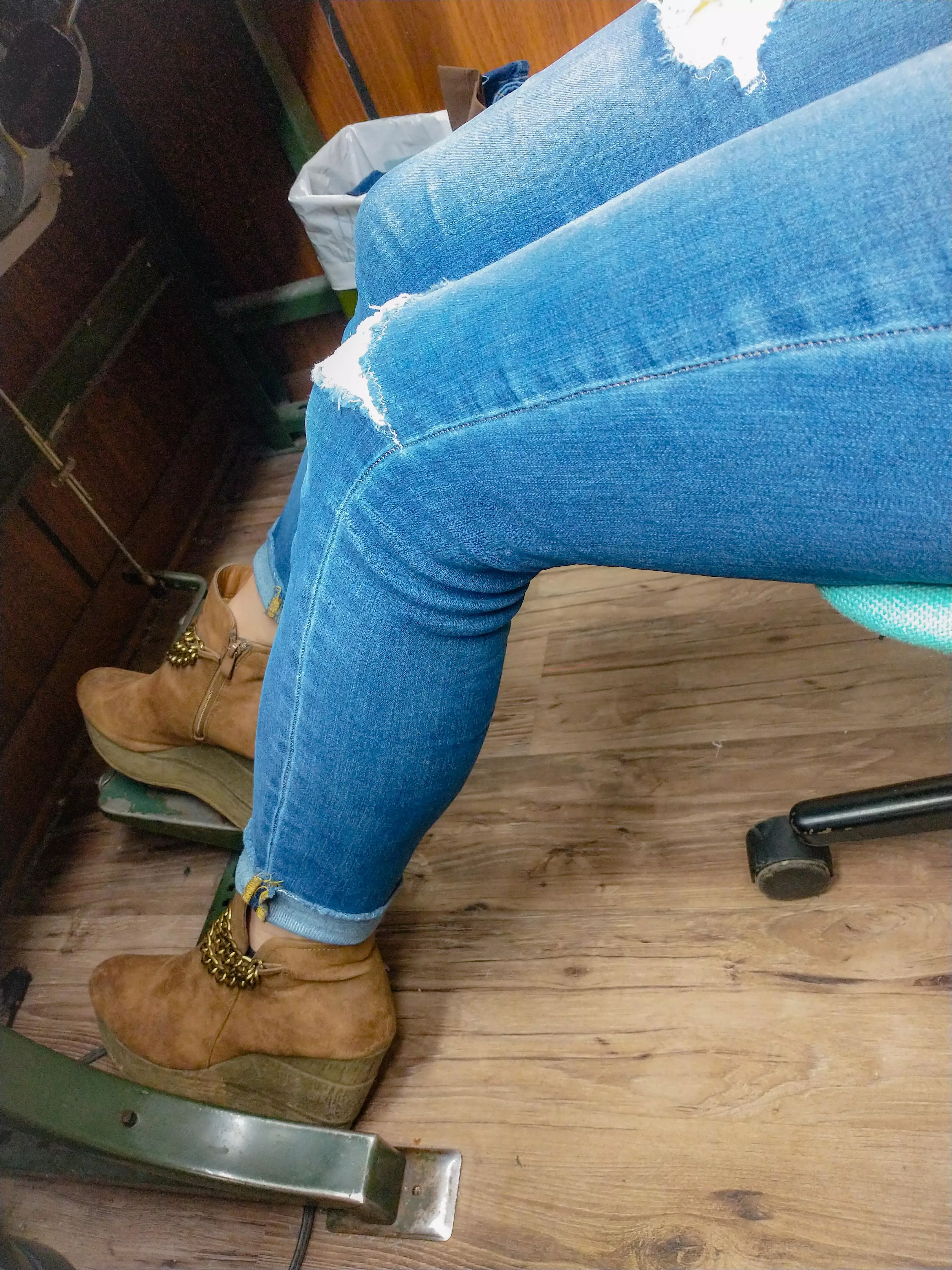 Just another work day. I love these boots!