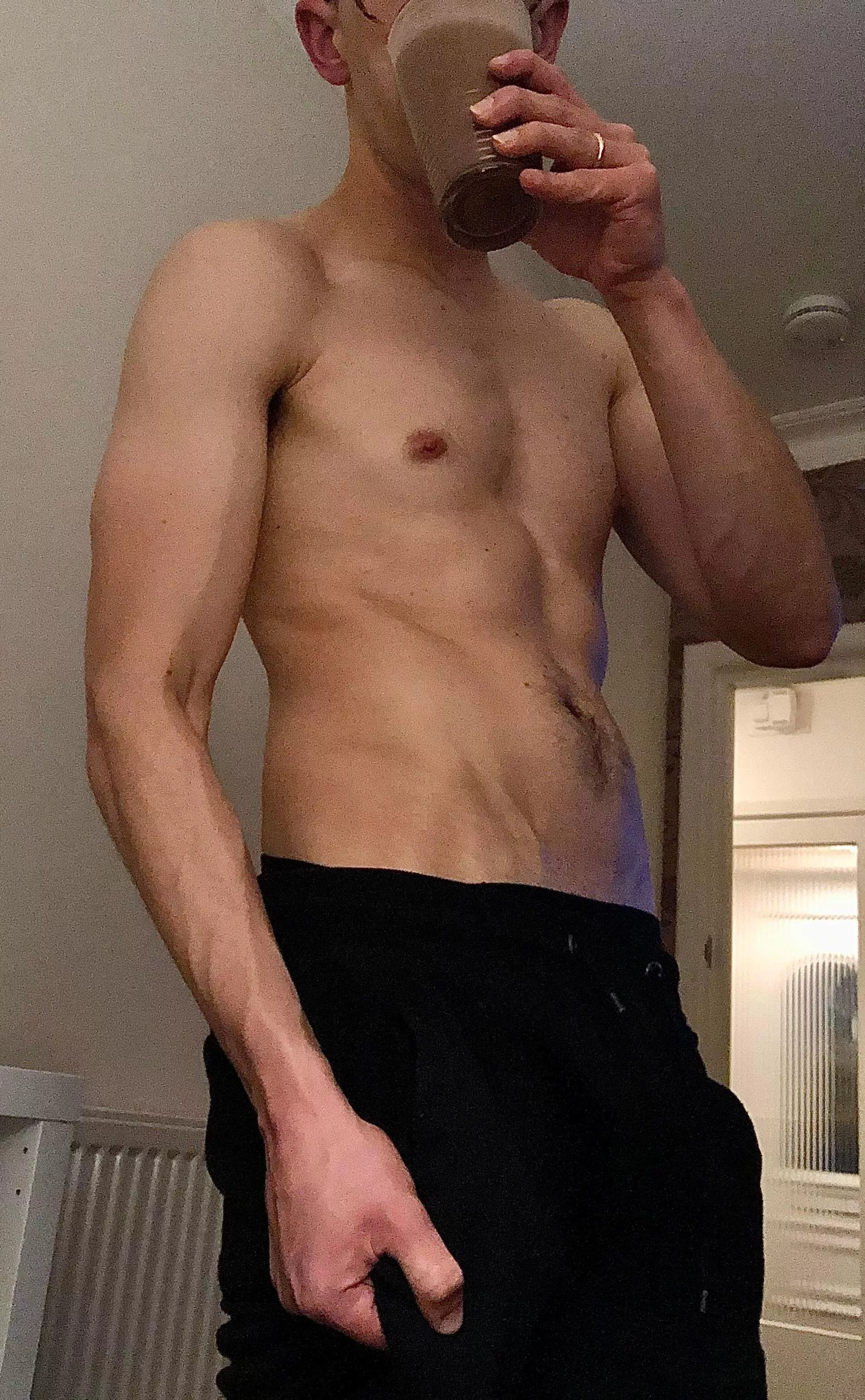 Just finished a workout. Would you like to share [M]y protein shake?