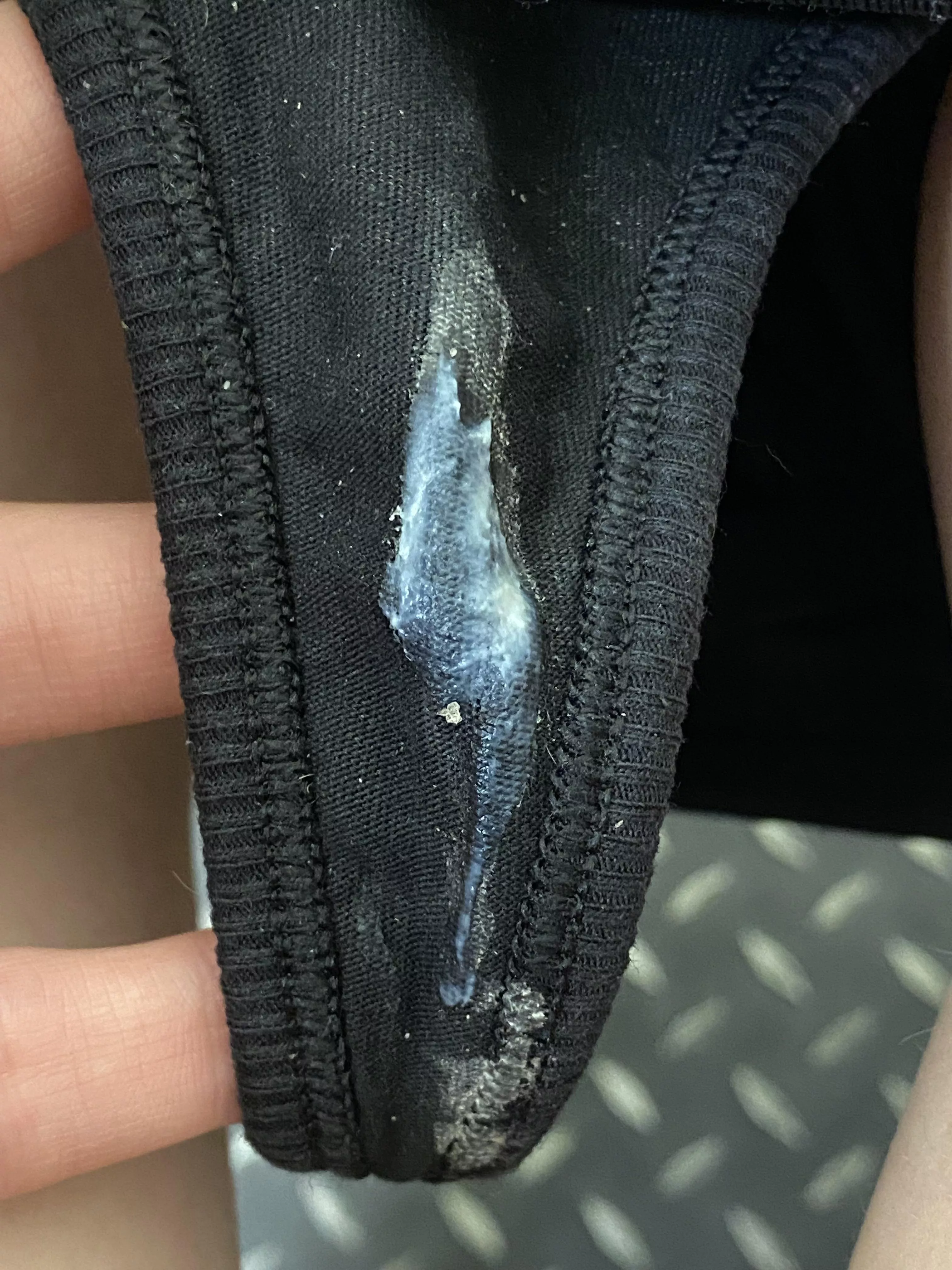 Just love the way my thick gooey creams look on black panties ðŸ¤