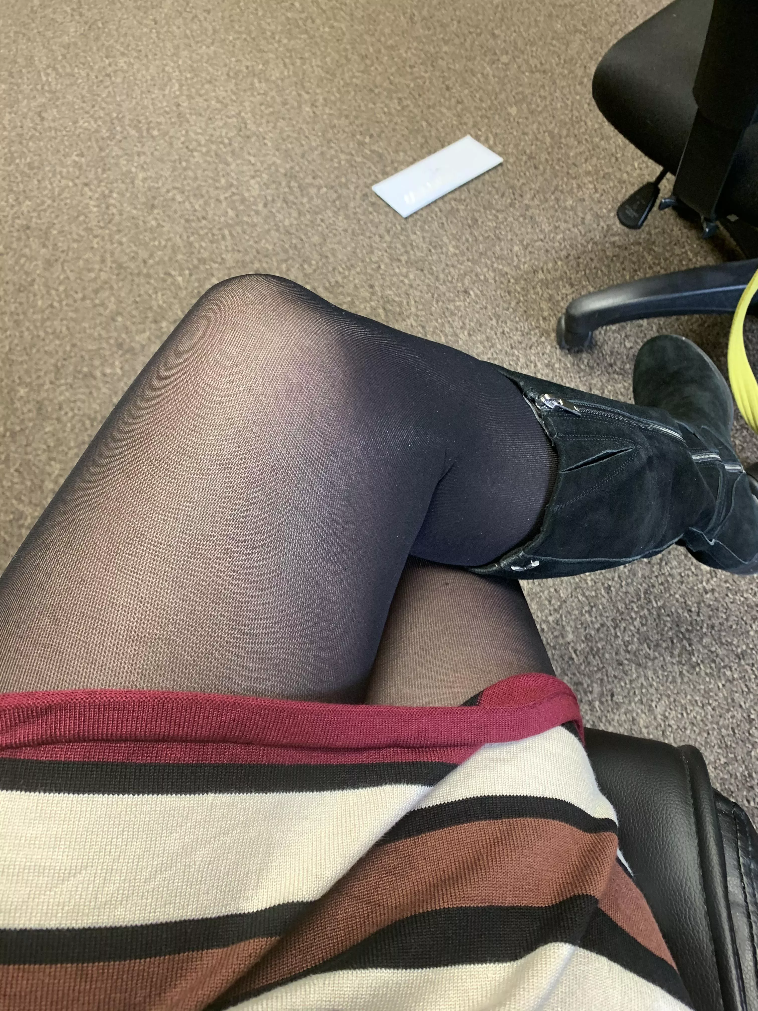 Just some boots and black nylons (f)or you.