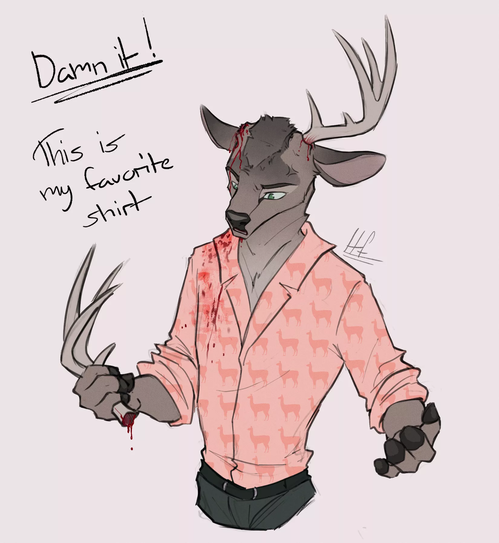 Just something quick I drewðŸ‘€ Good luck with that all the deers out there [art by me @/heretic.fox on Instagram]