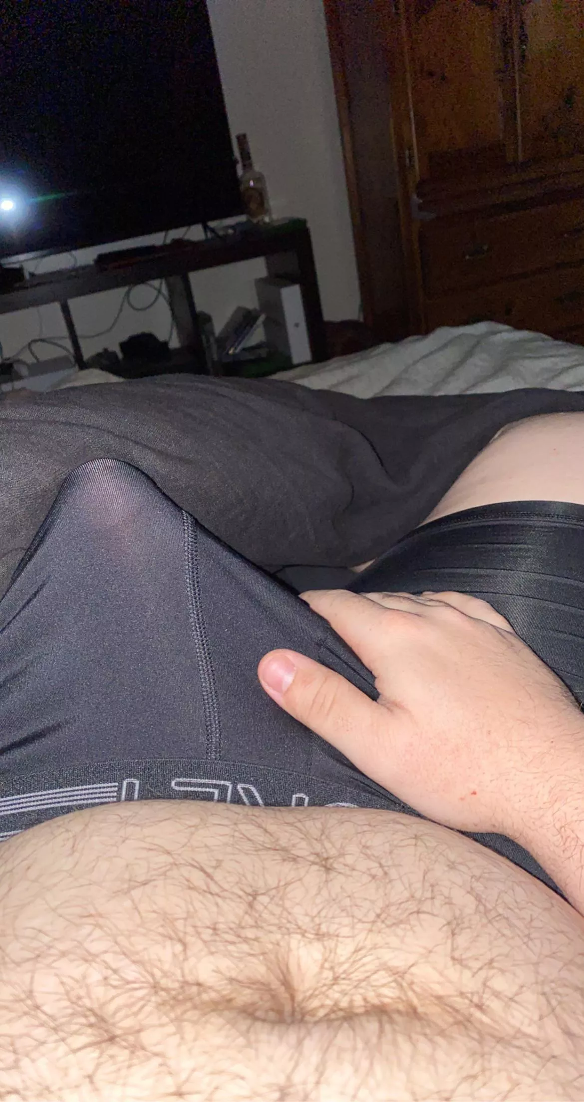 Just woke up. My dick wants out of my underwear ðŸ˜[m]