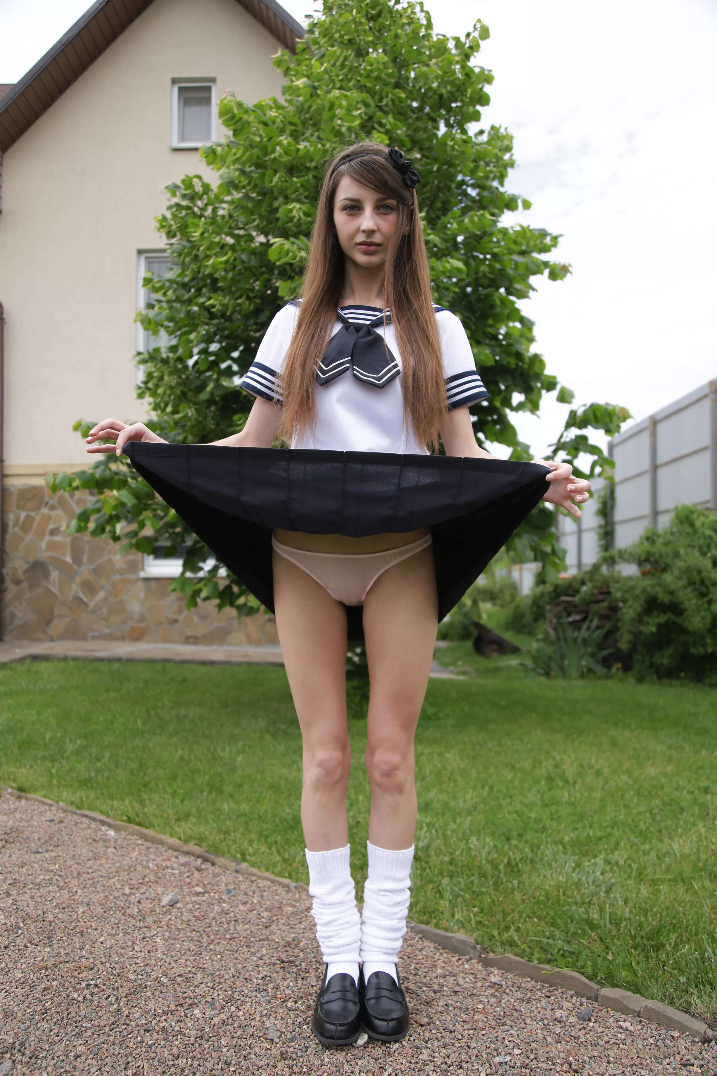 Katerina A, set 001A japanese school uniform upskirt