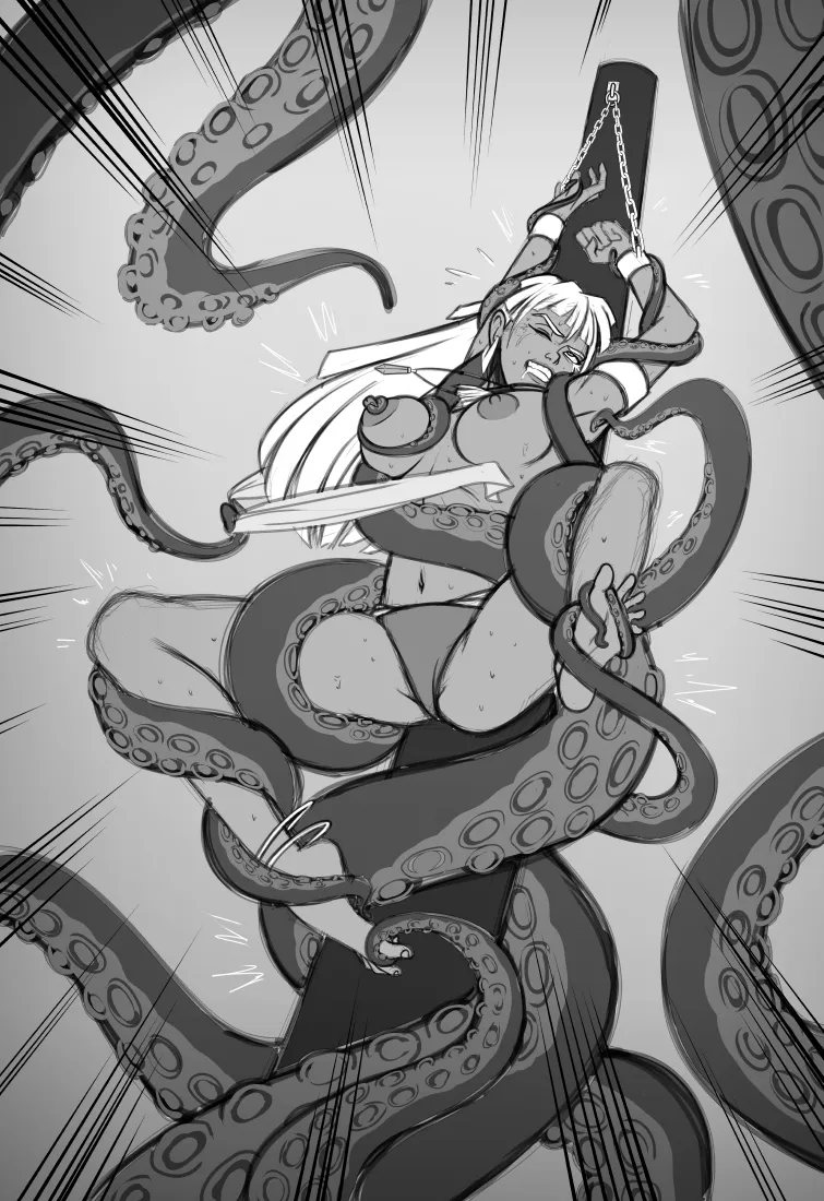 Kida tethered and tickled by tentacles (Atlantis: The Lost Empire)