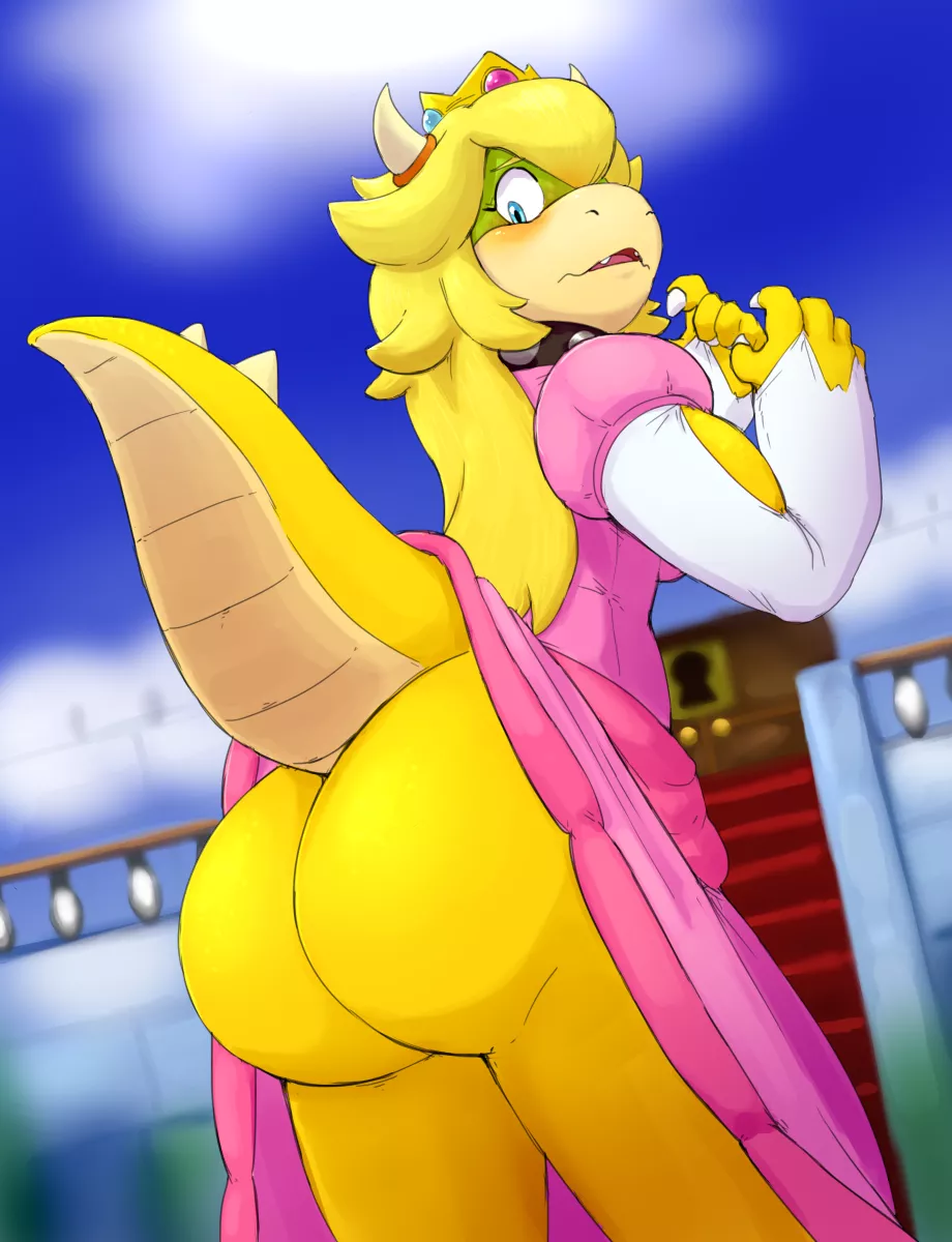 Koopa Princess [F Human (Peach) -> F Koopa, Mario] by Subakitsu